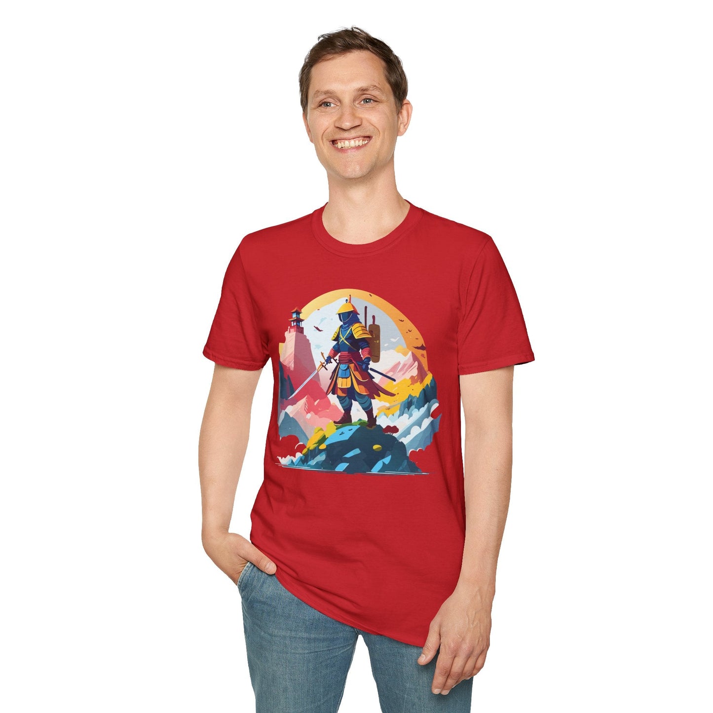 Samurai Unisex T Shirt Softstyle 64000 Short Sleeve Tee 100 Percent Cotton Breathable Comfort Fit
