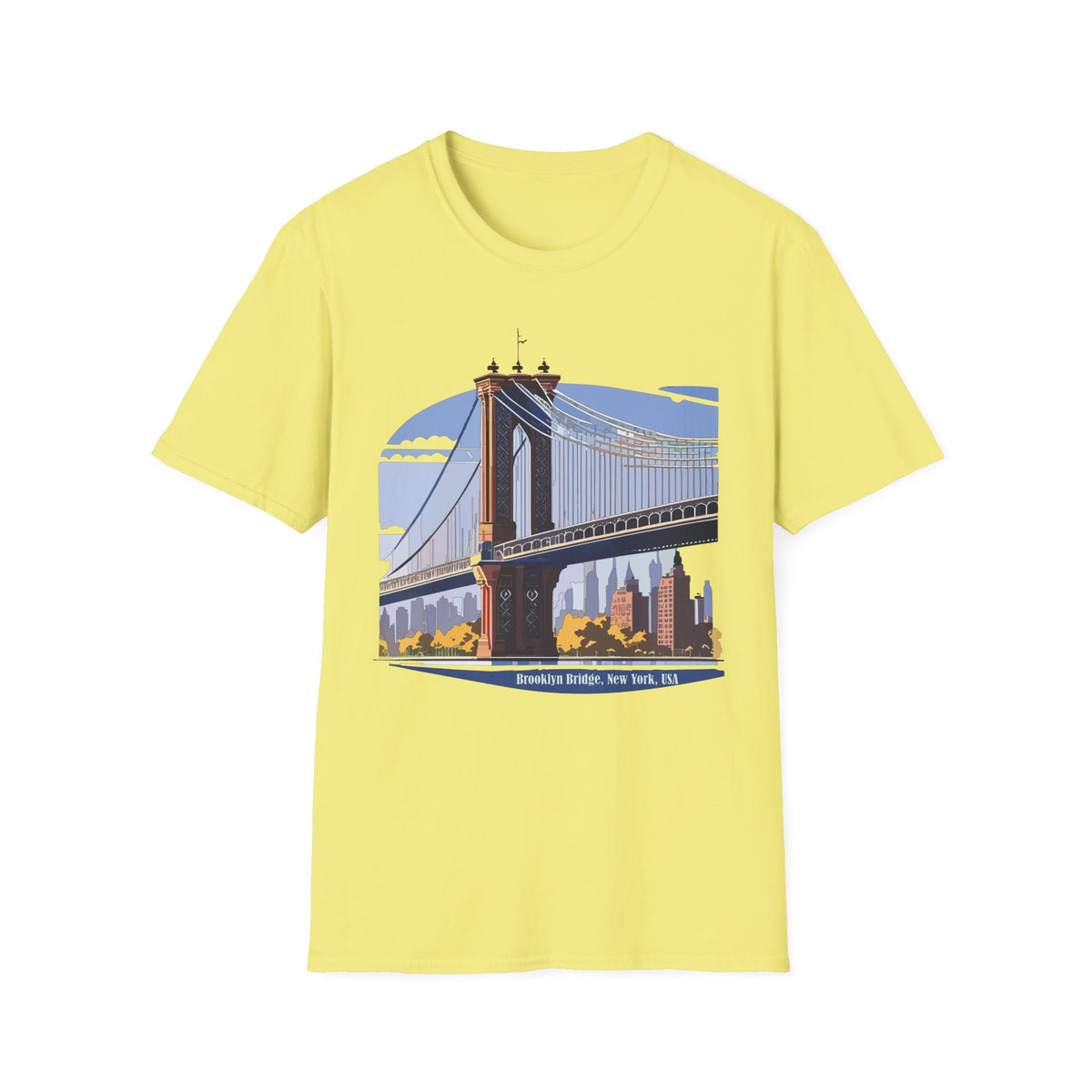 Brooklyn Bridge Illustration T-Shirt | NYC Skyline Graphic Tee