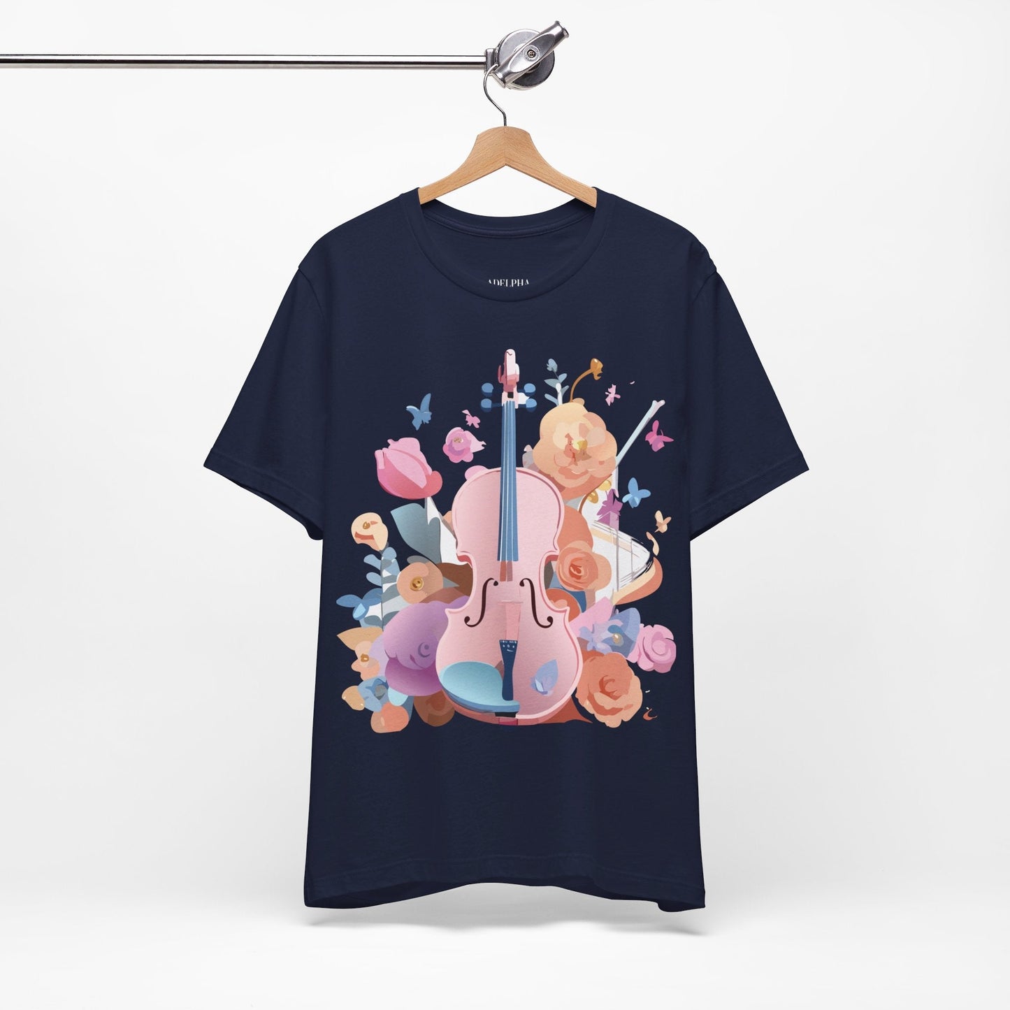Music Graphic Unisex 100 Cotton Vintage Art with Musical Elements Tee 9