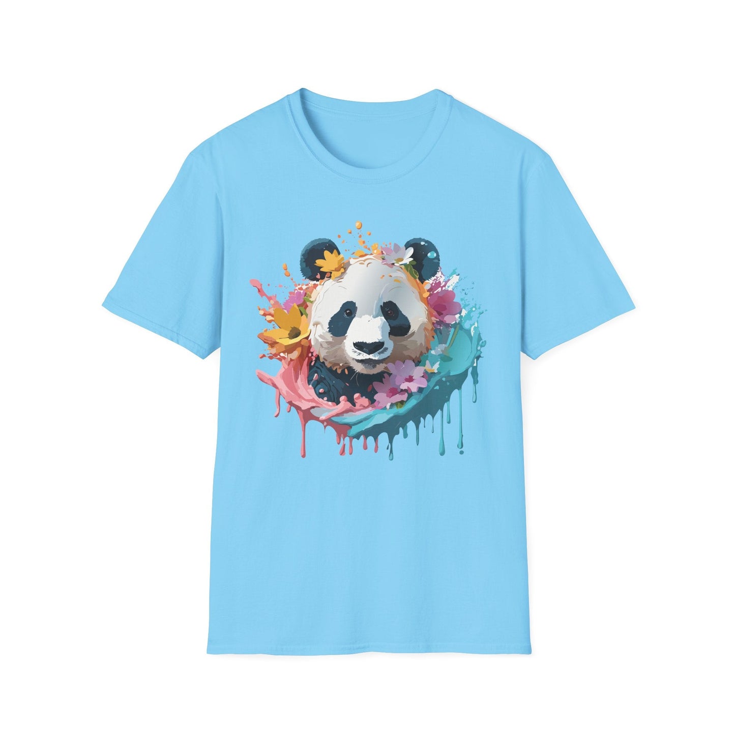 Unisex Panda Shirt Softstyle Tee 100 Percent Ring Spun Cotton Casual Animal Print