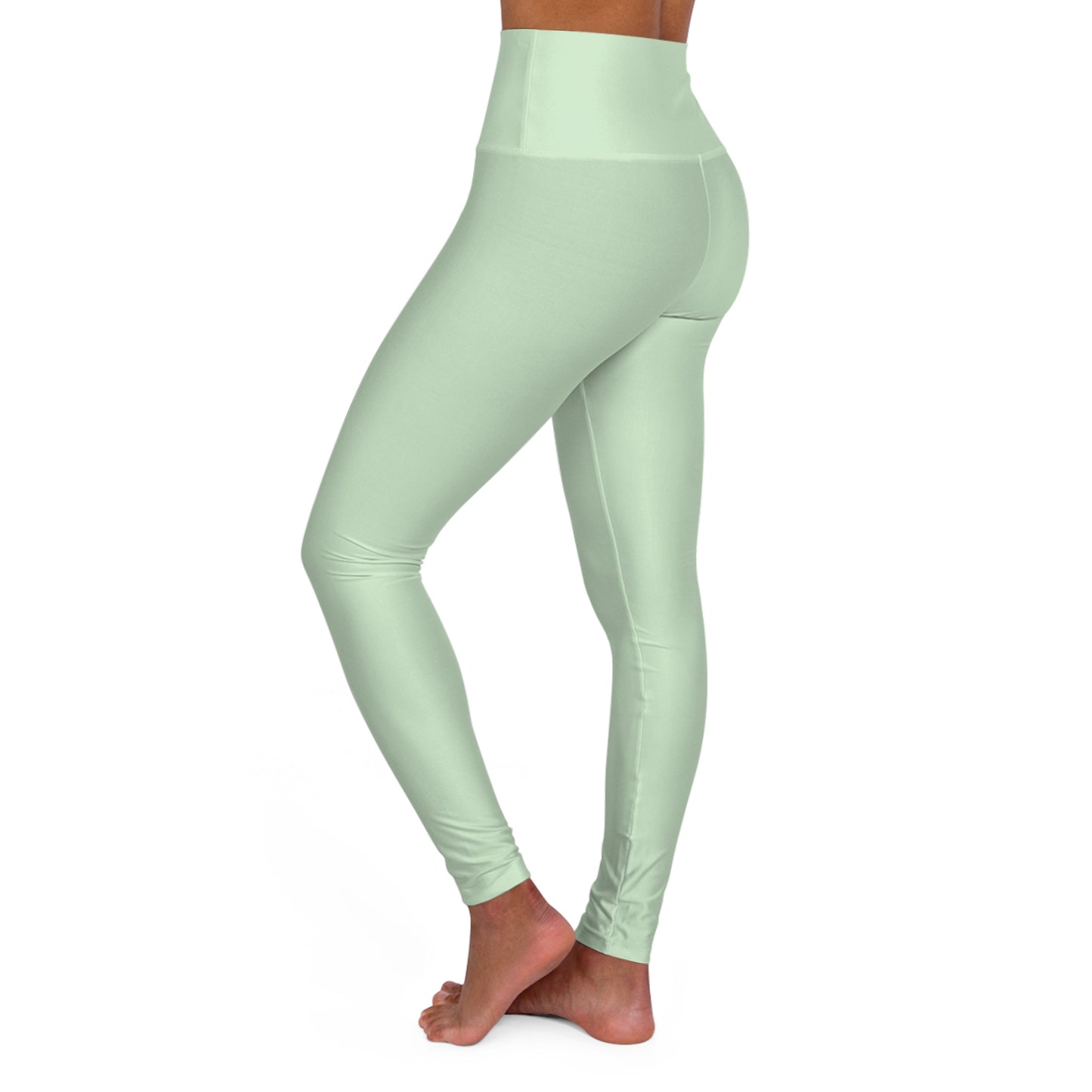 Light Green Mist Color High-Waist Yoga Leggings Women's Seamless Poly-Span Stretchy Pants XS-2XL
