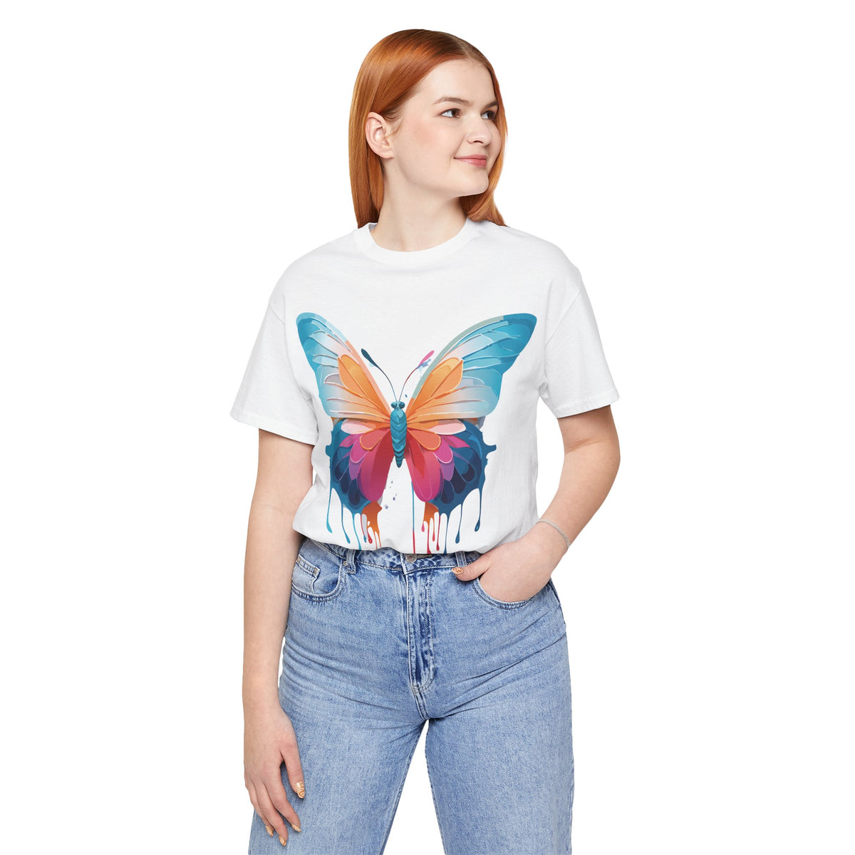 Butterfly Graphic Unisex Cotton Bella+Canvas Tee with Art Design n01
