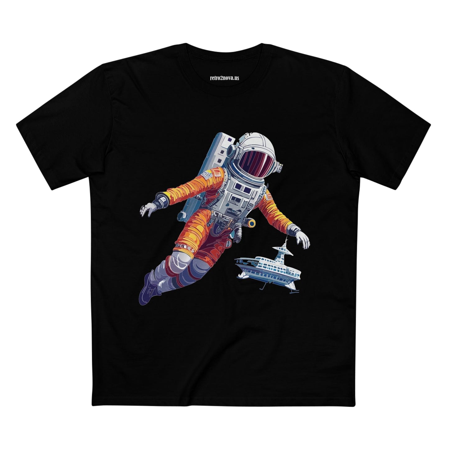 Cosmos Astronaut Shirt CS21 Unisex Premium Cotton Tee with Original Art Design Retro2Nova