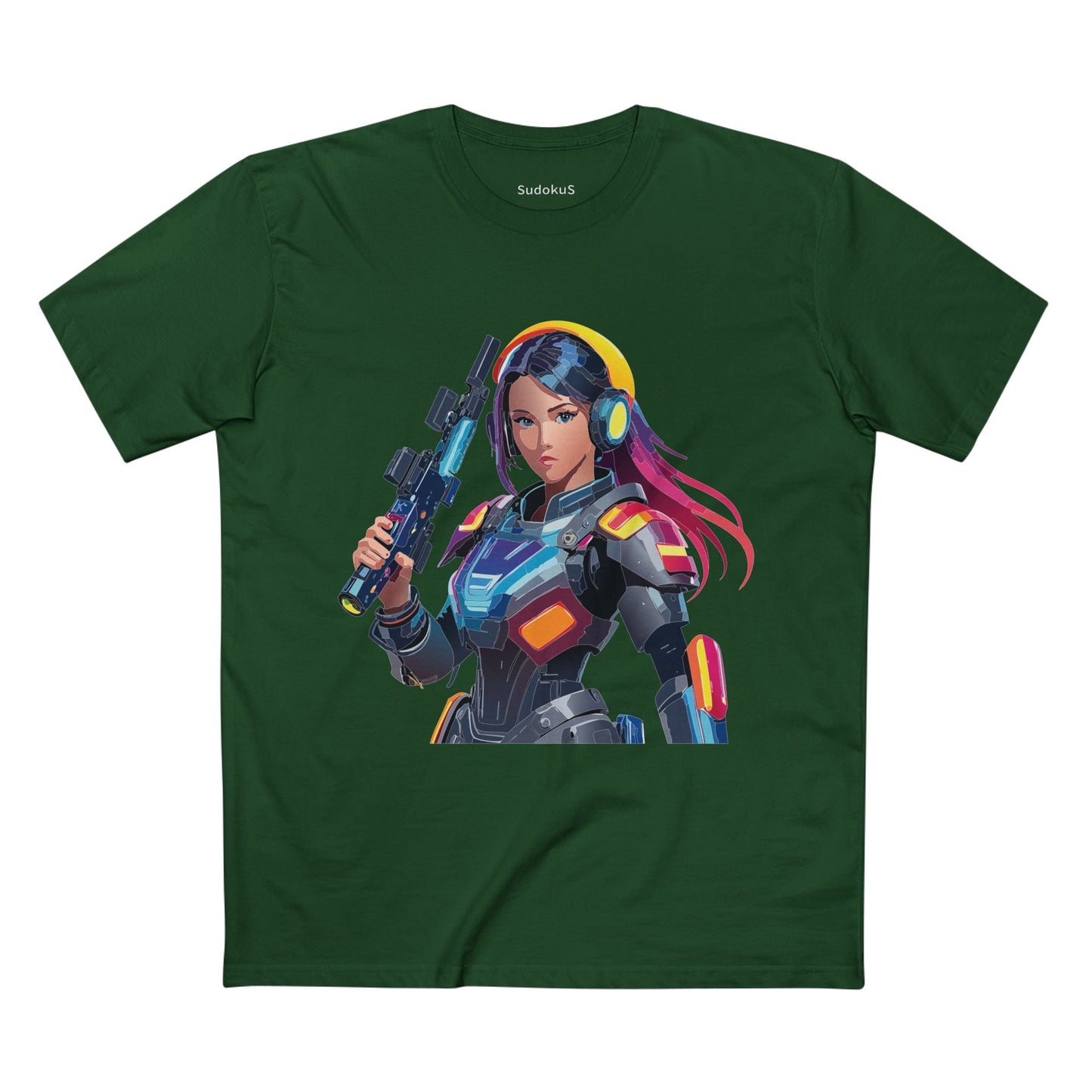 Army-woman Graphic Unisex 100 Cotton Staple Tee 20