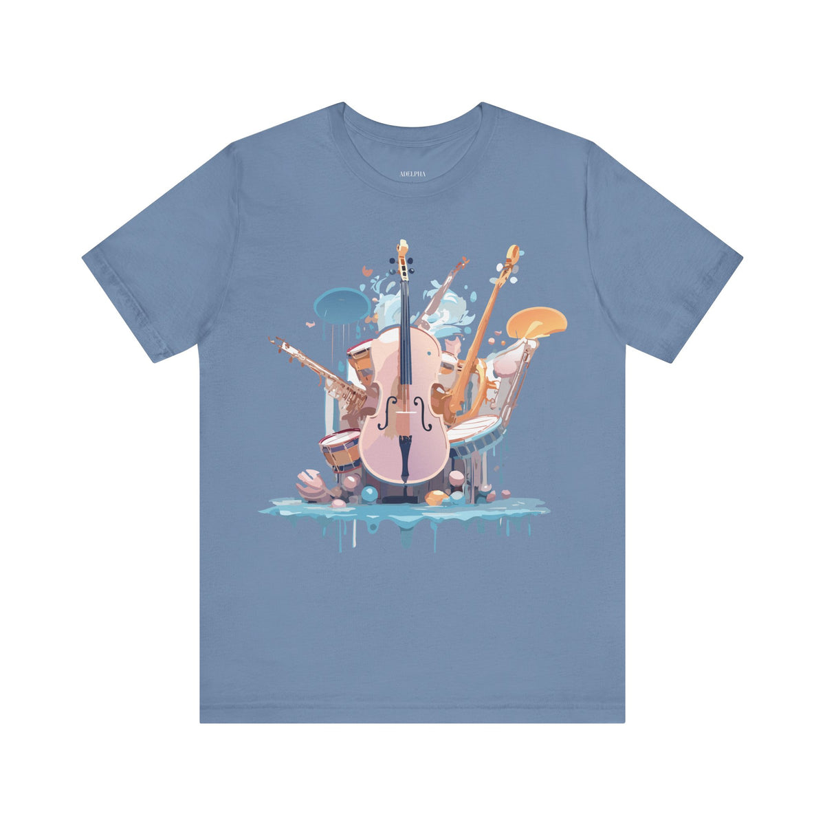 Music Graphic Unisex Cotton Bella+Canvas Tee with Art Design m126