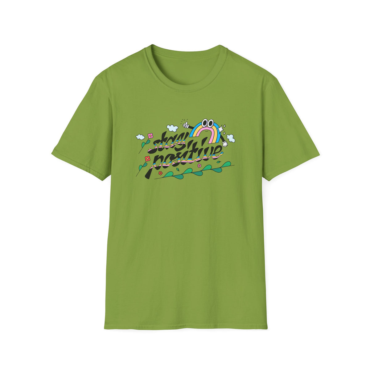 Positive Slogan Positive Words Tee with Good Quotes Graphic Tee Gildan Unisex 100 Cotton Tee Shirt p106