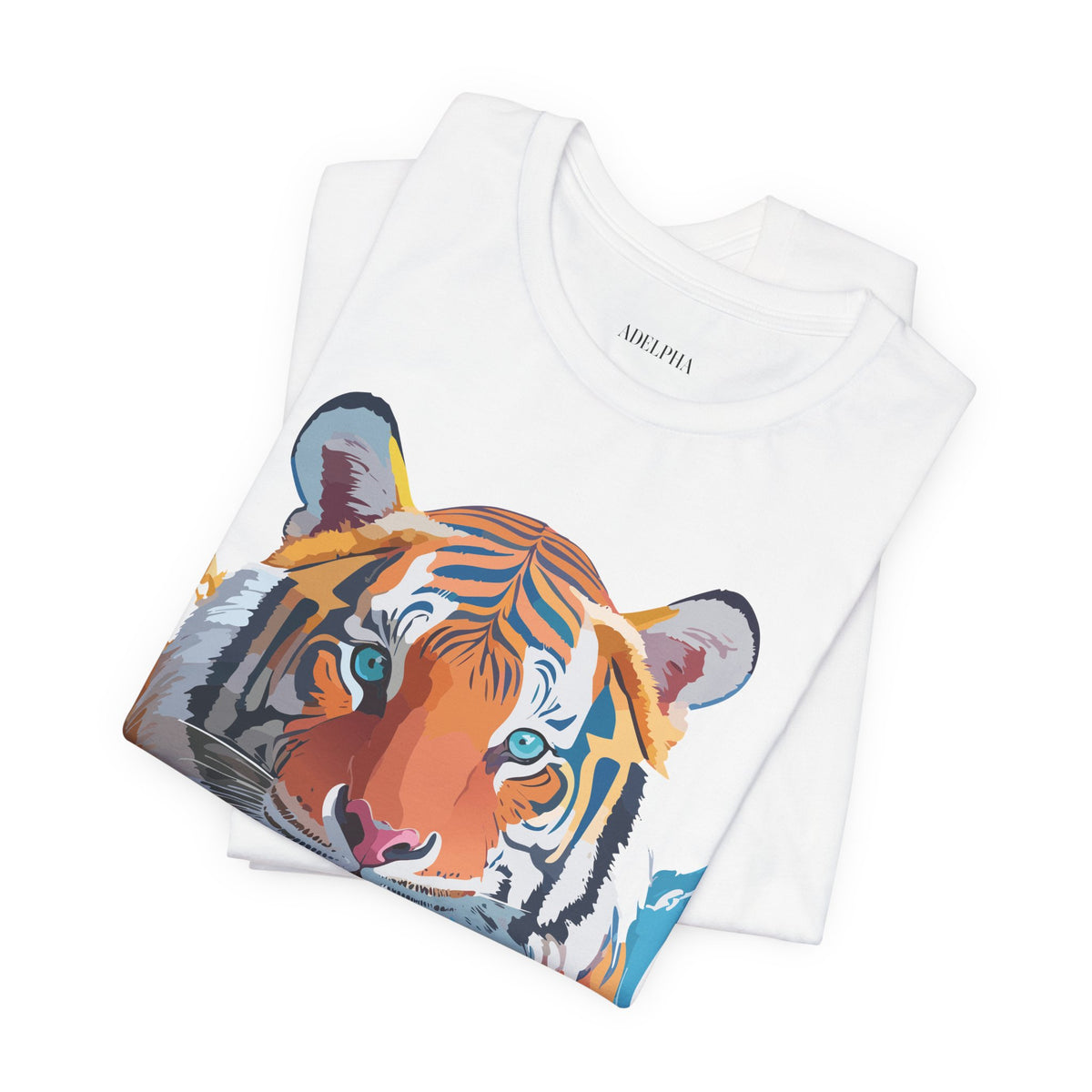 Tiger Graphic Unisex Cotton Bella+Canvas Tee with Art Animal Design e64