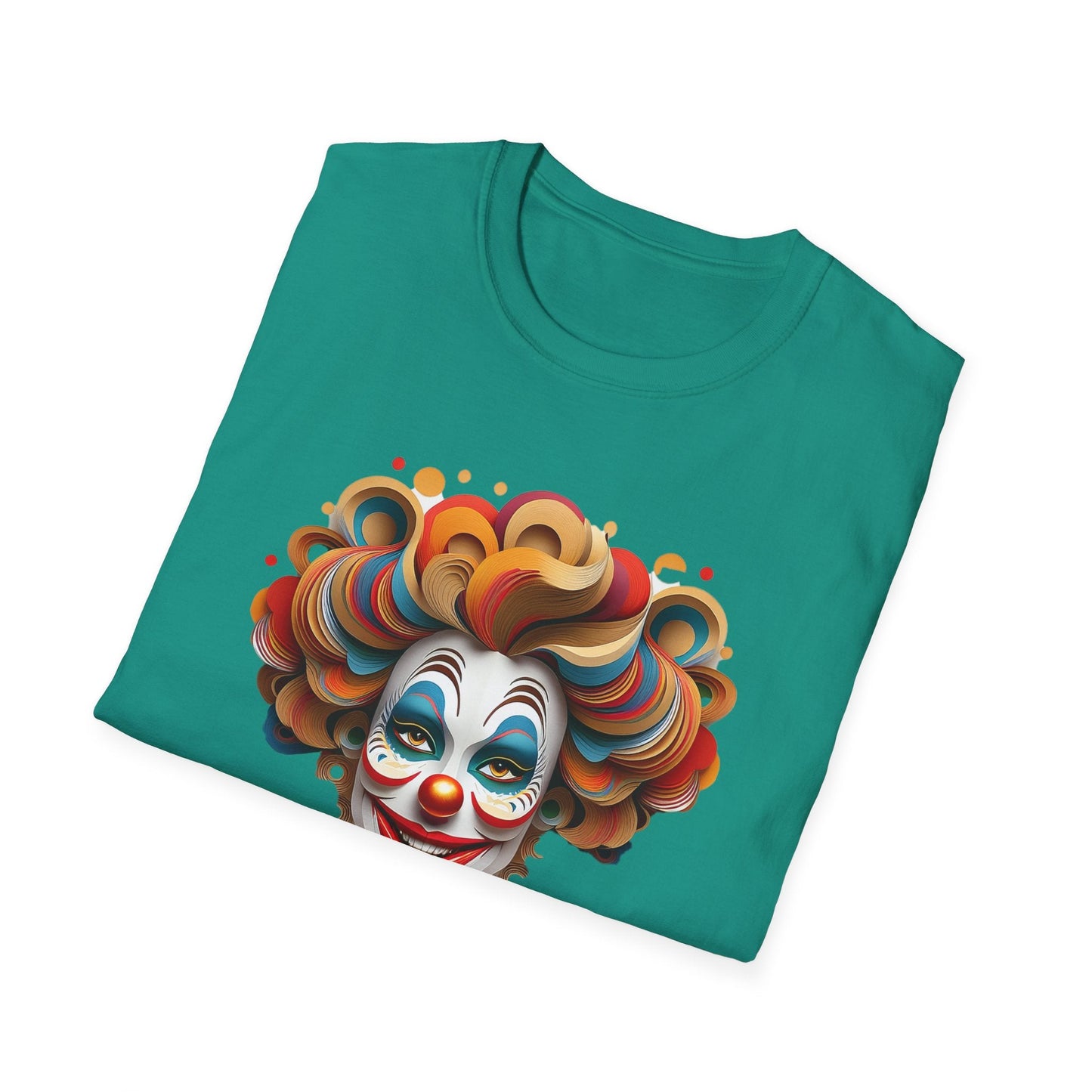 Unisex Clown Shirt Funny Man Circus Tee Short Sleeve Gildan Softstyle 64000 Cotton