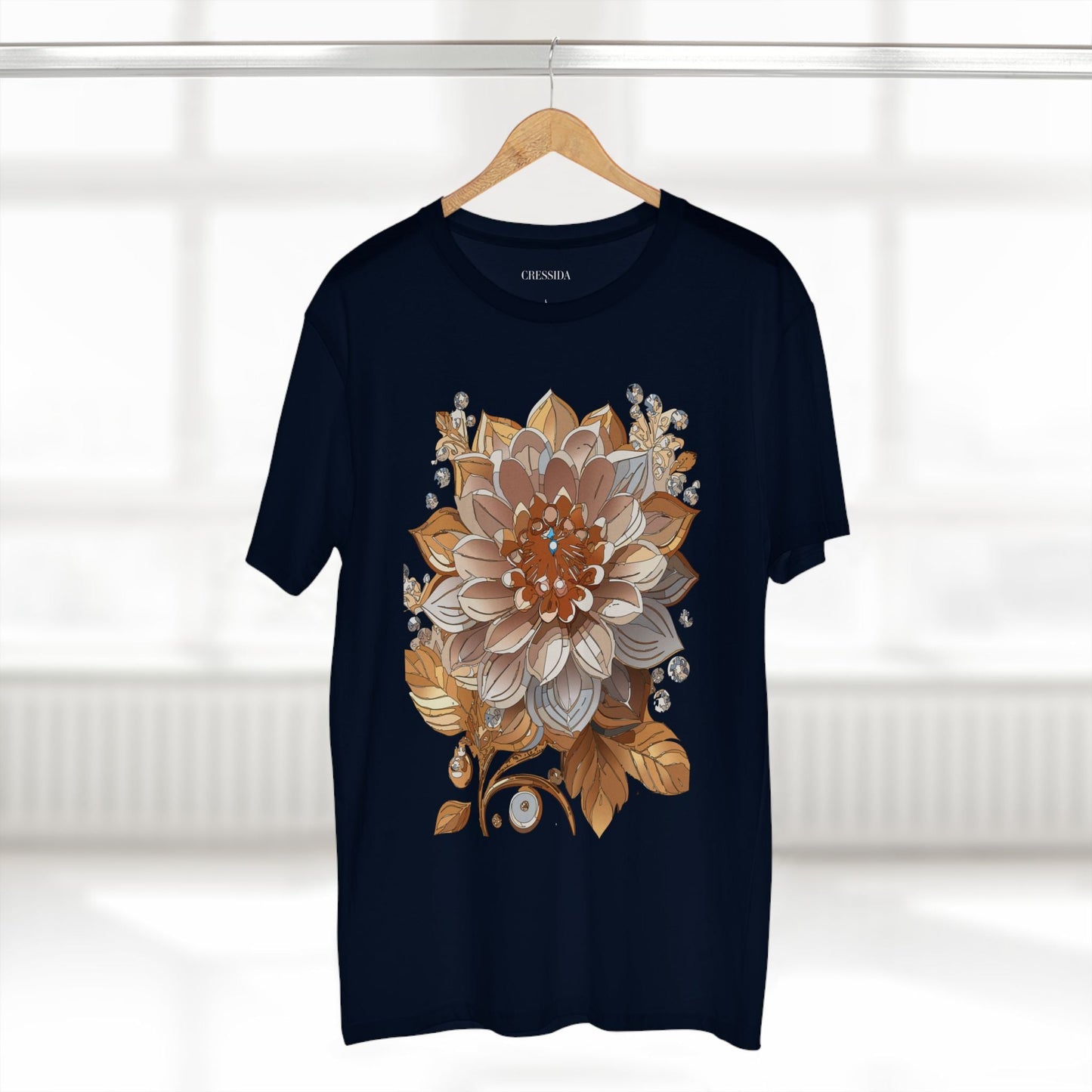 Floral Graphic T-Shirt Unisex 100 Cotton Art Design with Antique Flowers Tee 1