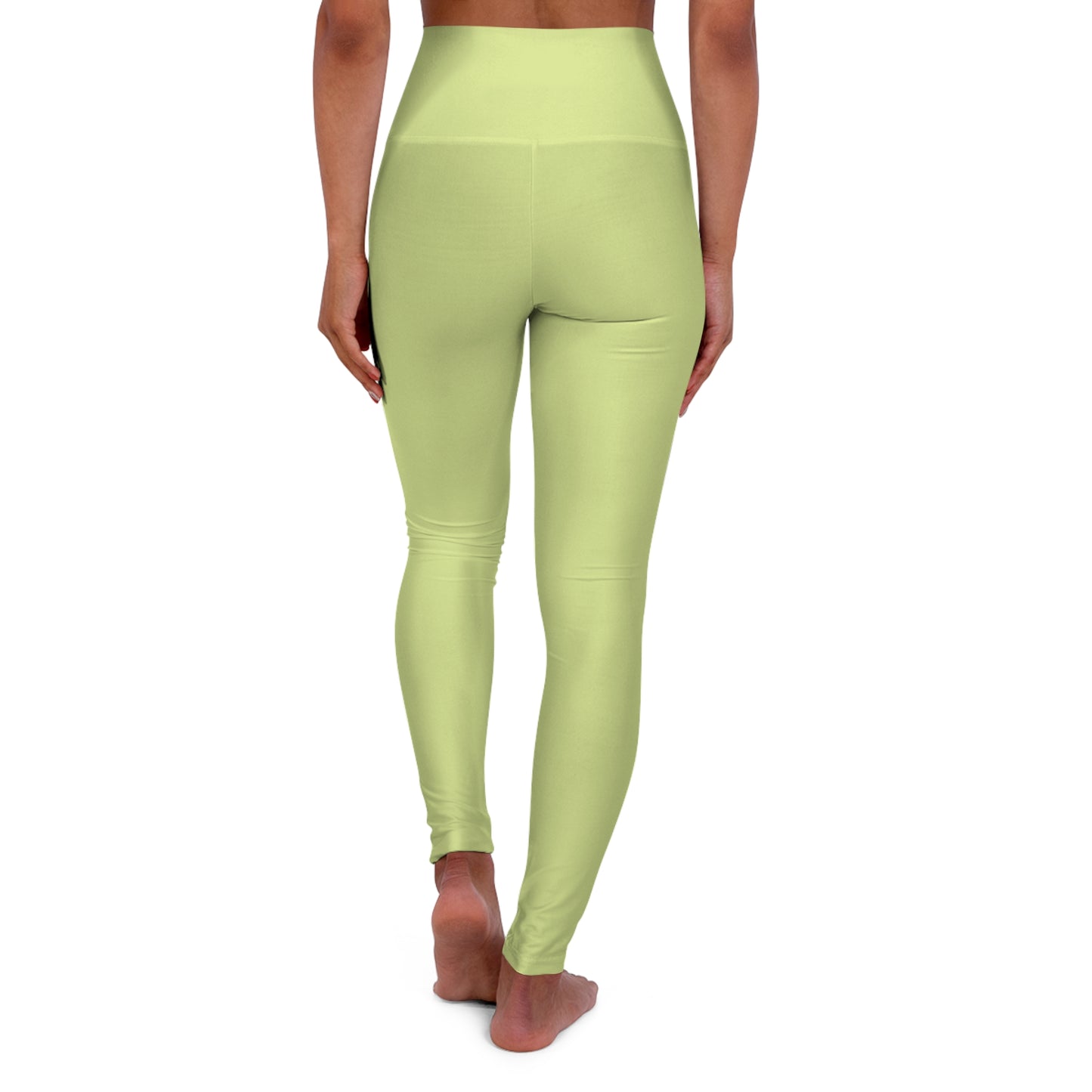 Green Tea Color High-Waist Yoga Leggings Women's Seamless Poly-Span Stretchy Pants XS-2XL