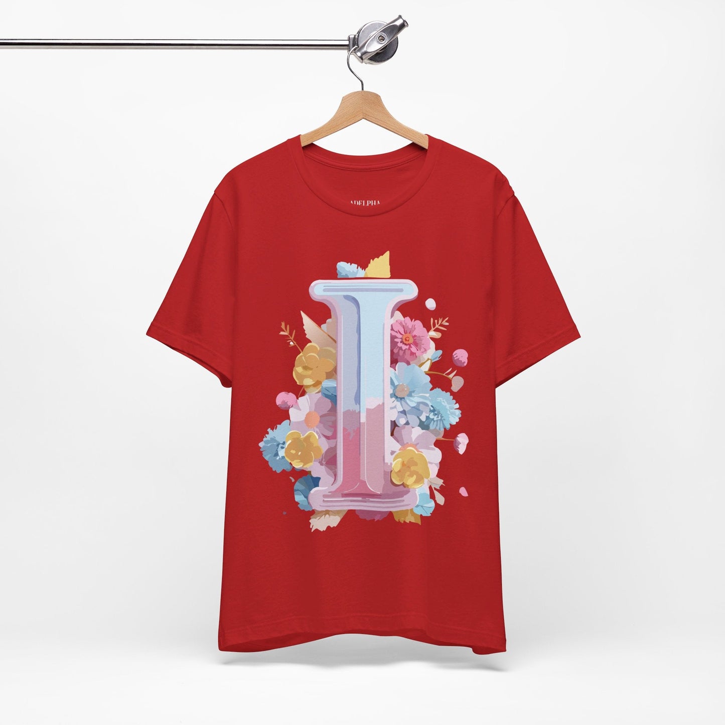 Letter I Shirt Unisex Graphic Tee Vintage Inspired Adelpha Art Design Short Sleeve