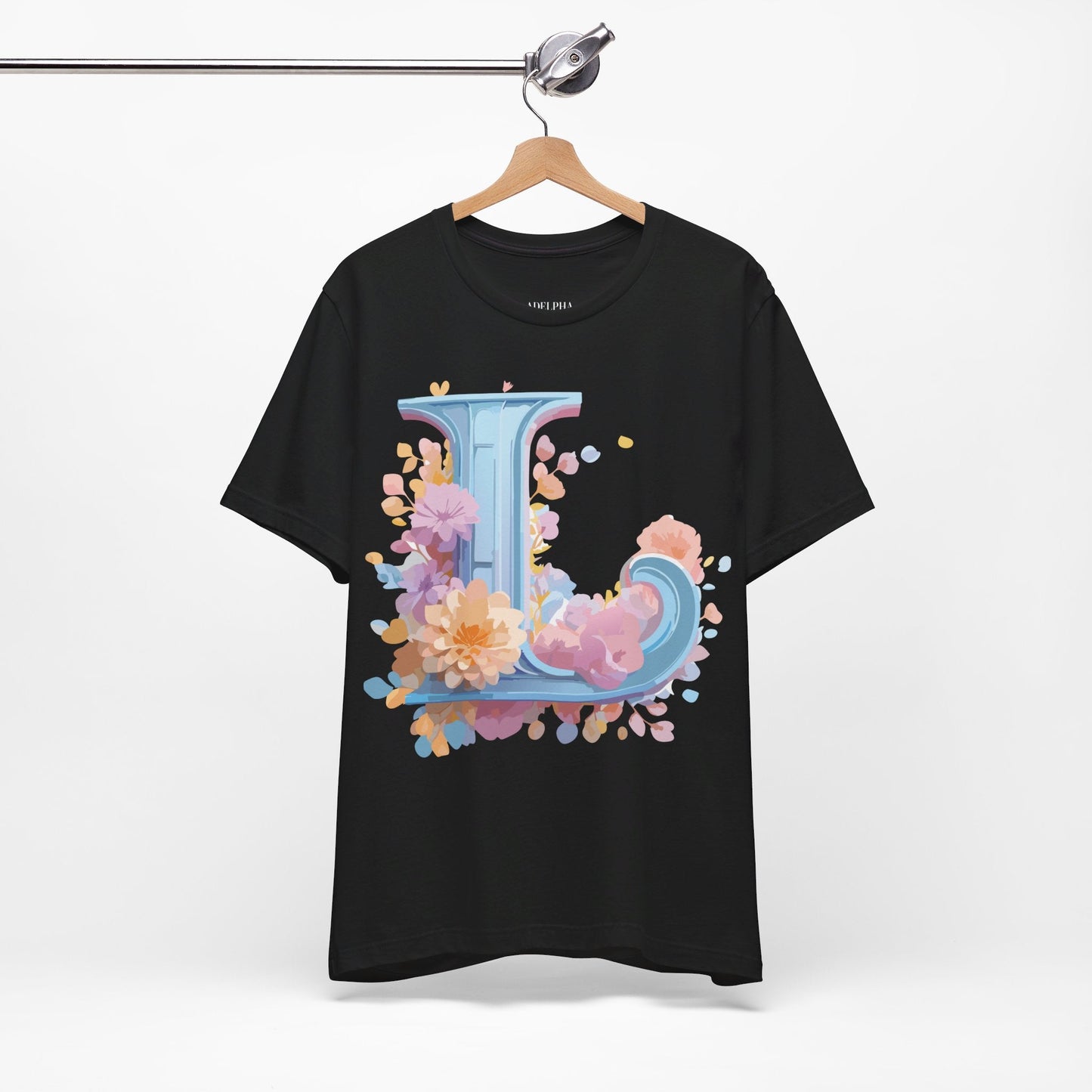 Unisex Letter L Graphic Tee Vintage Inspired Artwork Adelpha Short Sleeve Shirt Premium