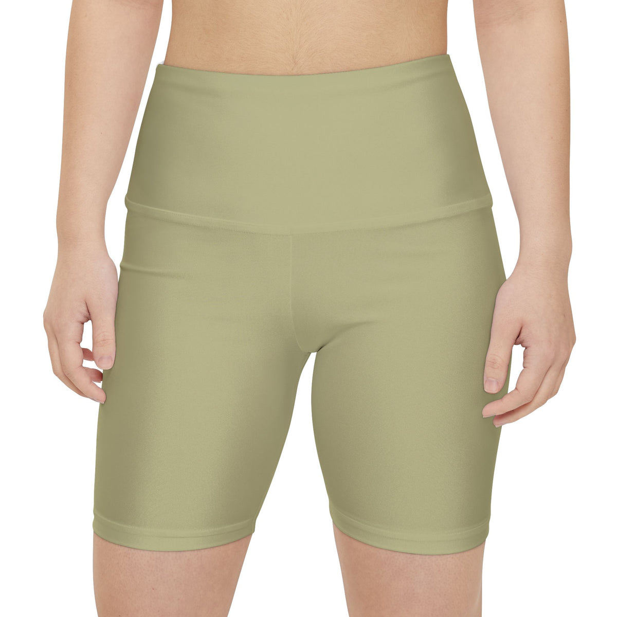 Dry Sage Olive High-Waist Women's Workout Shorts — Biker Yoga Activewear