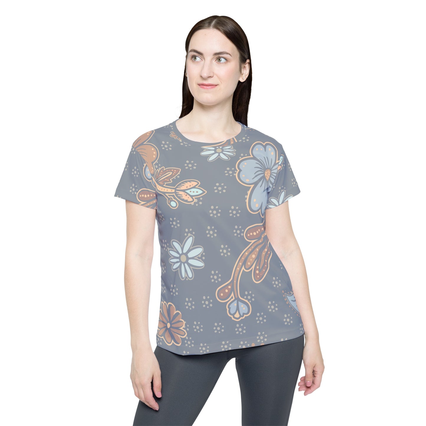 Poly Jersey Tee Shirt with floral prints