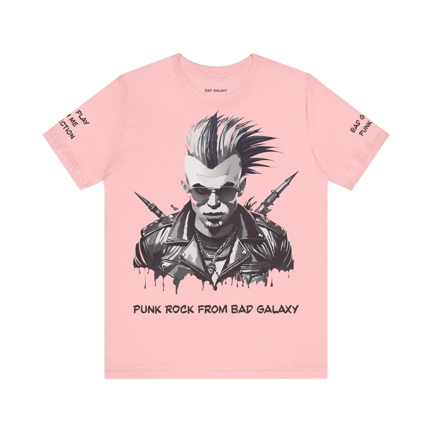 Punk Rock Tee Shirt From Bad Galaxy Made To Order 100 Percent Cotton Eco Friendly Inks USA