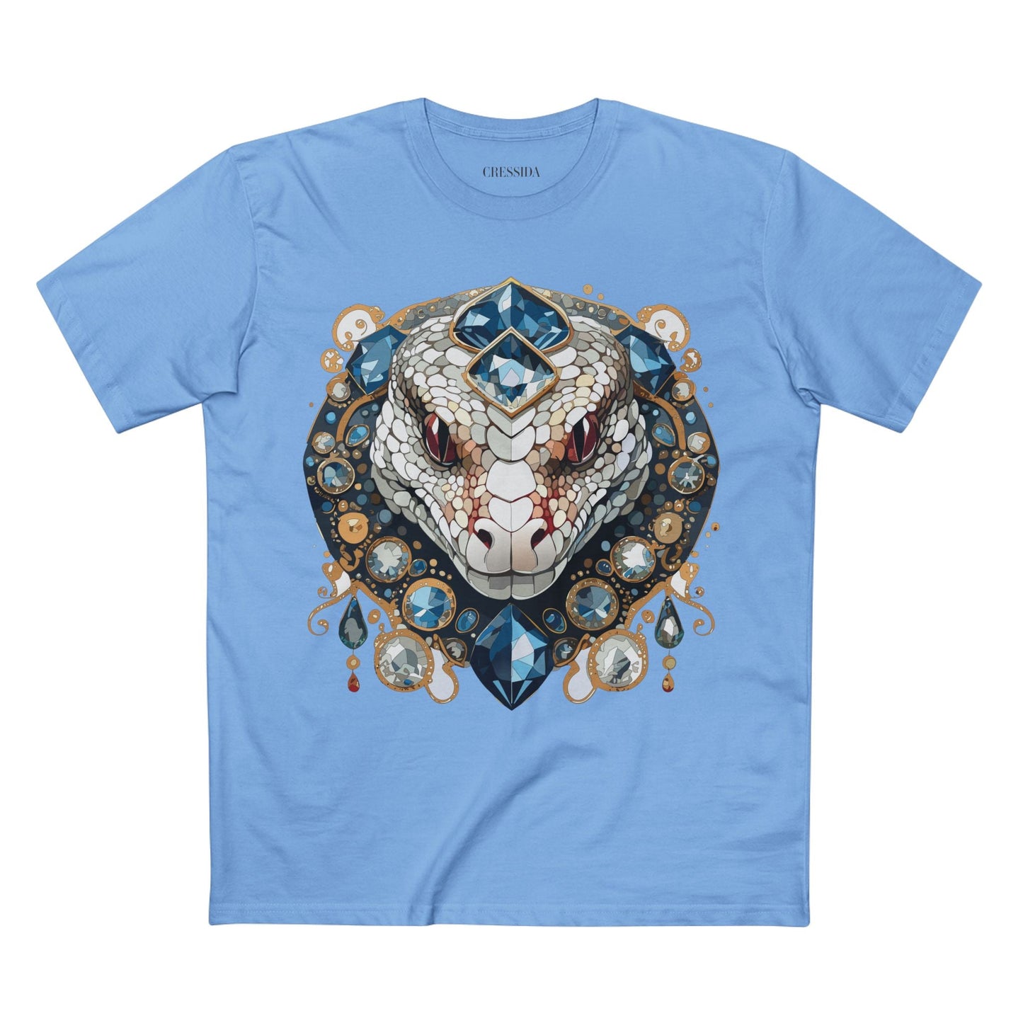 Snake Graphic Unisex 100 Cotton Tee With Unique Animal Golden Medallion Art Design 41