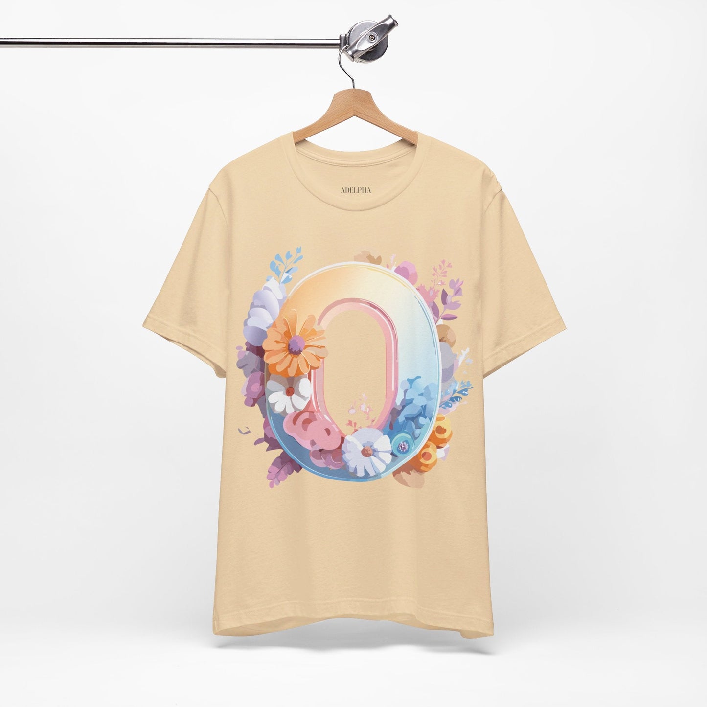 Letter O Graphic Tee Unisex Shirt Adelpha Vintage Inspired Art Design Short Sleeve