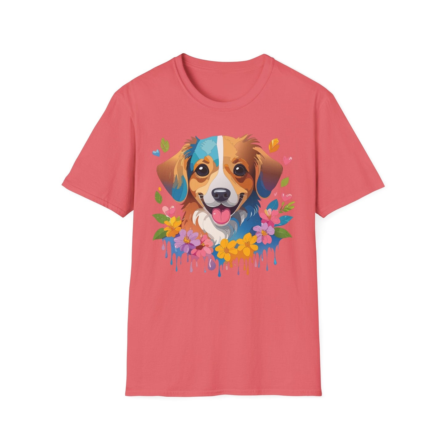 Dog Shirt Unisex Animal Tee 100 Percent Cotton Gildan Softstyle 64000