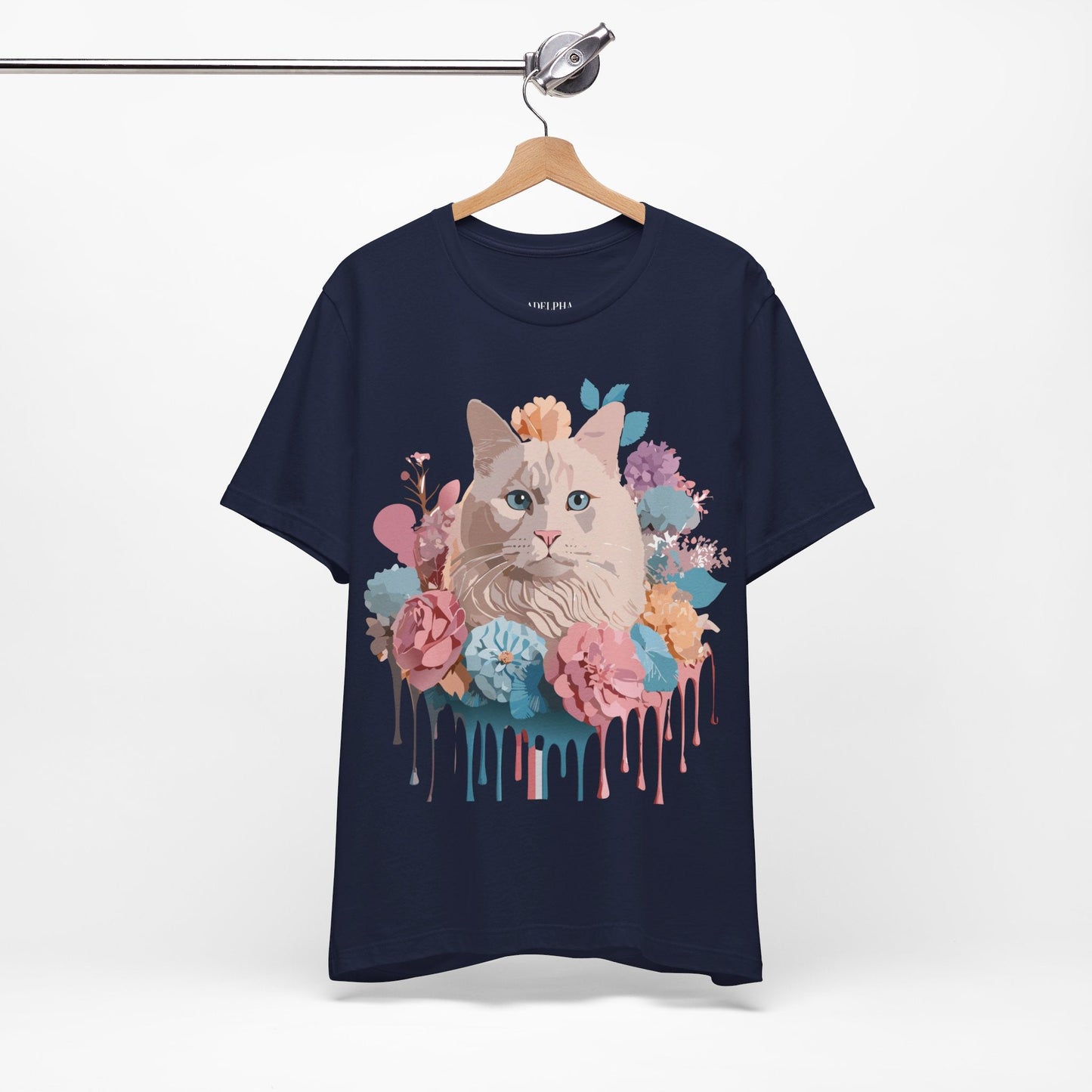 Cat Graphic Tee Unisex Short Sleeve Shirt By Adelpha Vintage Art Design