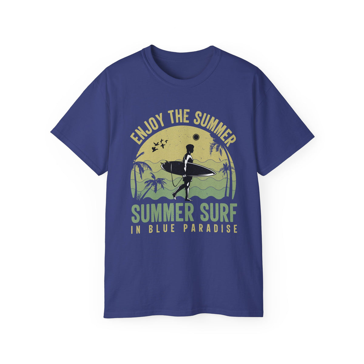 Summer Surf Design Graphic Tee Gildan Unisex 100 Cotton Tee Shirt -SD-7
