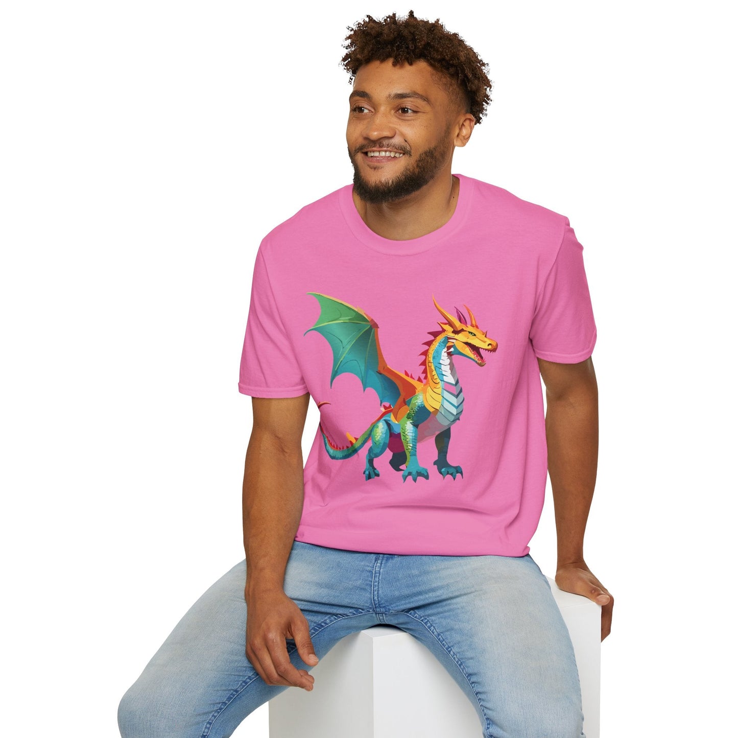 Dragon Graphic Unisex Cotton Softstyle Art Design Tee With Animals 8