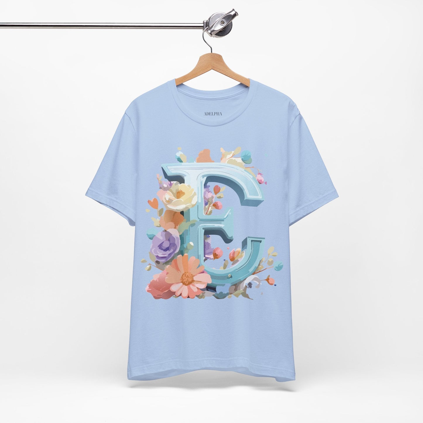 Unisex Letter E  Graphic Tee Featuring Vintage Inspired Artwork Collection
