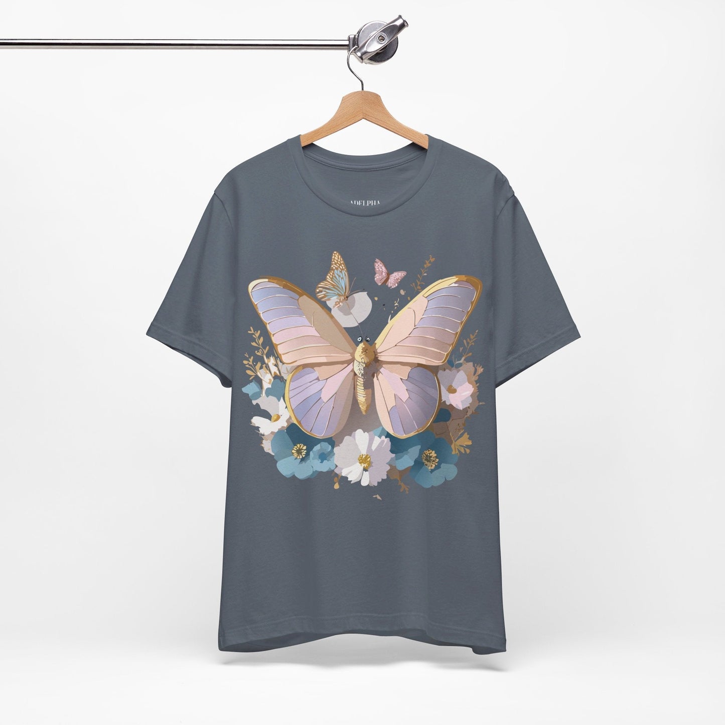 Butterfly Graphic Tee Unisex Short Sleeve Vintage Inspired Artwork Adelpha