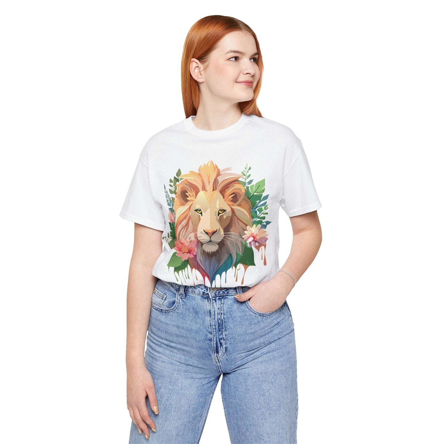 Lion Graphic Unisex 100 Cotton Vintage Animal Artwork Tee 8