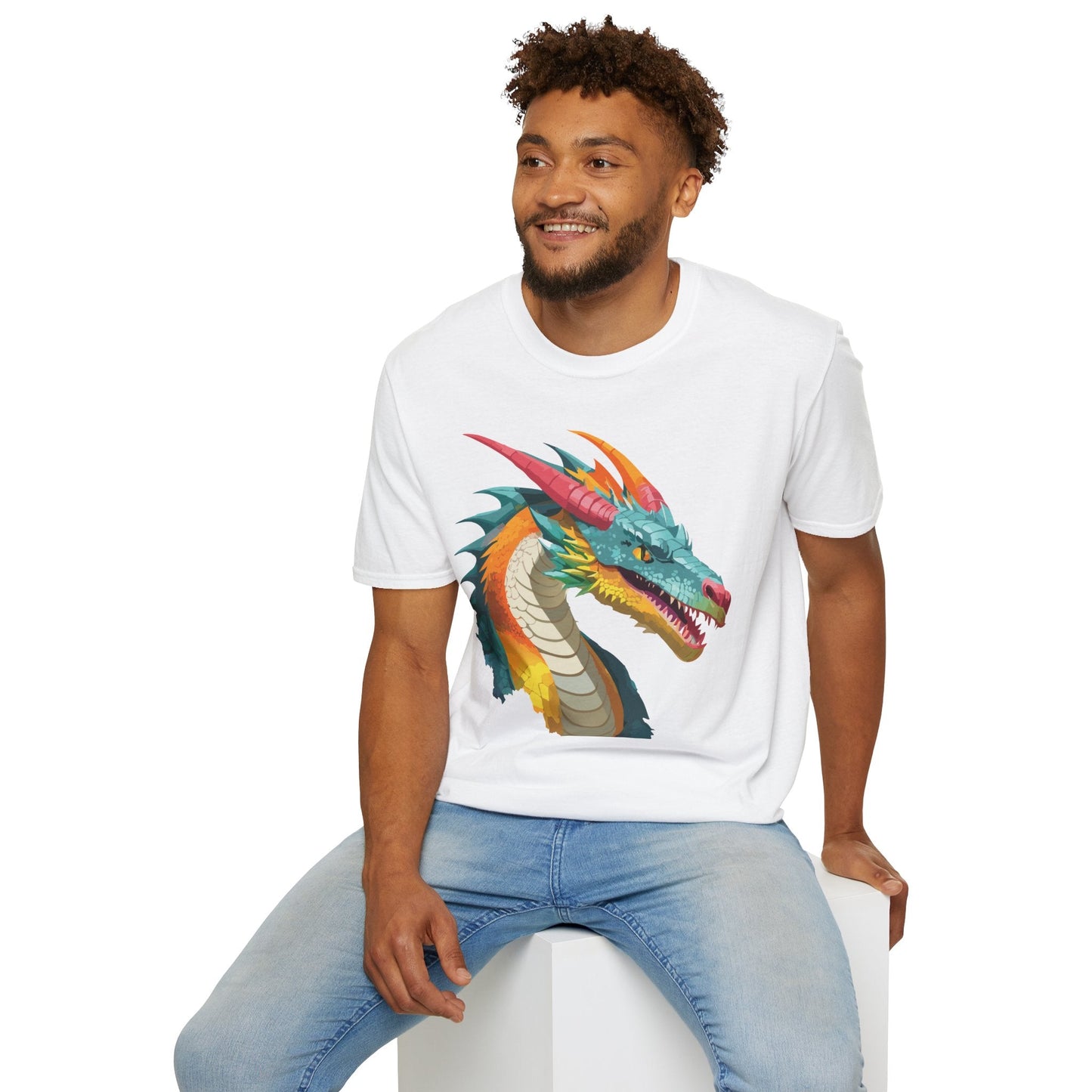 Dragon T Shirt Unisex Softstyle Art Design Tee With Animals Theme Gildan 64000 Premium Quality