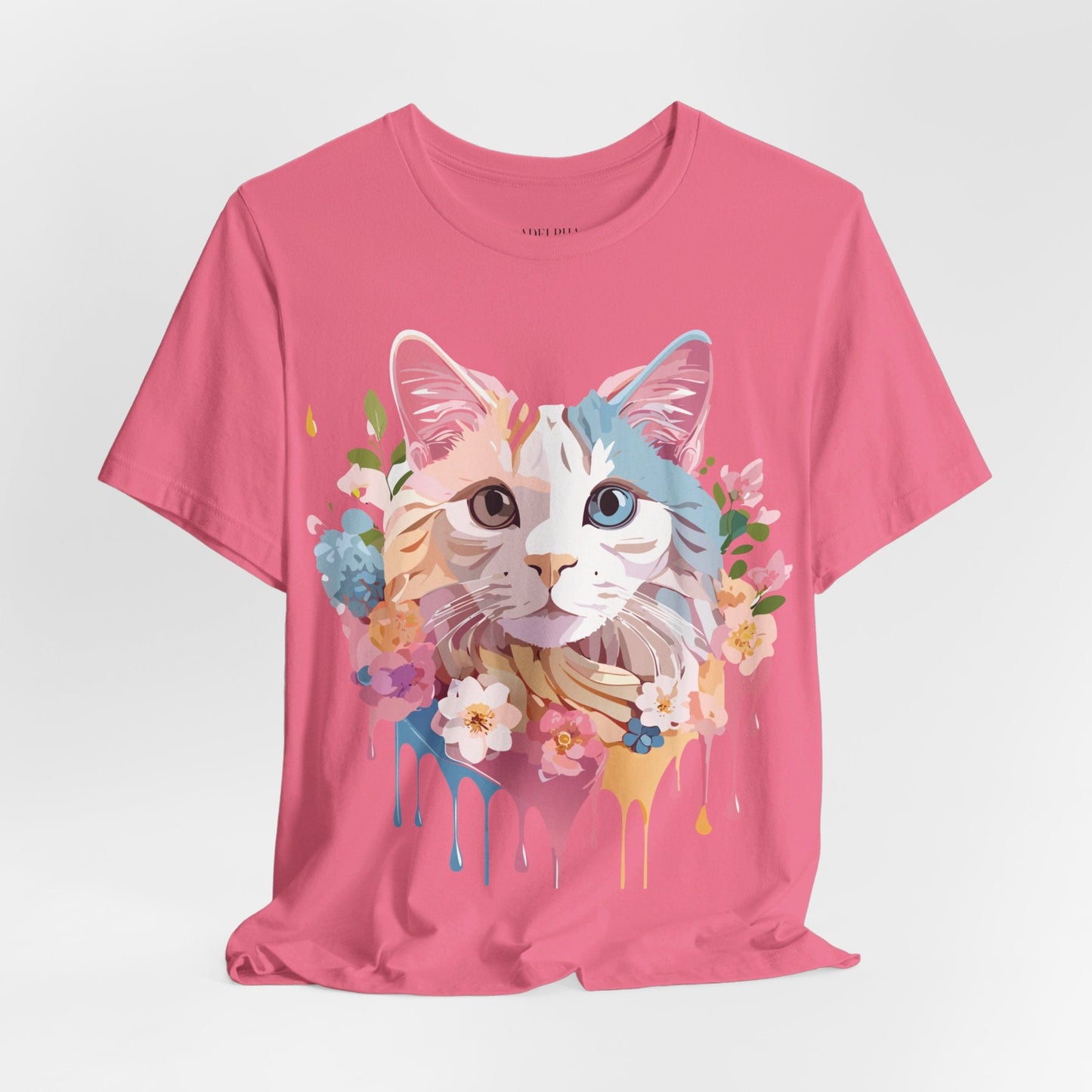 Cat Graphic Tee Unisex Short Sleeve Shirt With Adelpha Artwork