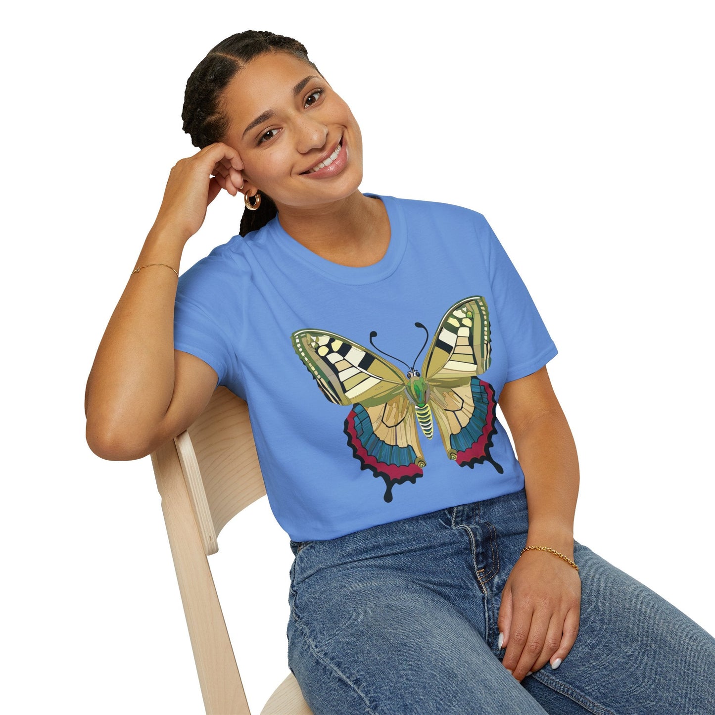 Butterfly T Shirt Unisex Monarch Design Soft Cotton Gildan 64000 Short Sleeve Tee