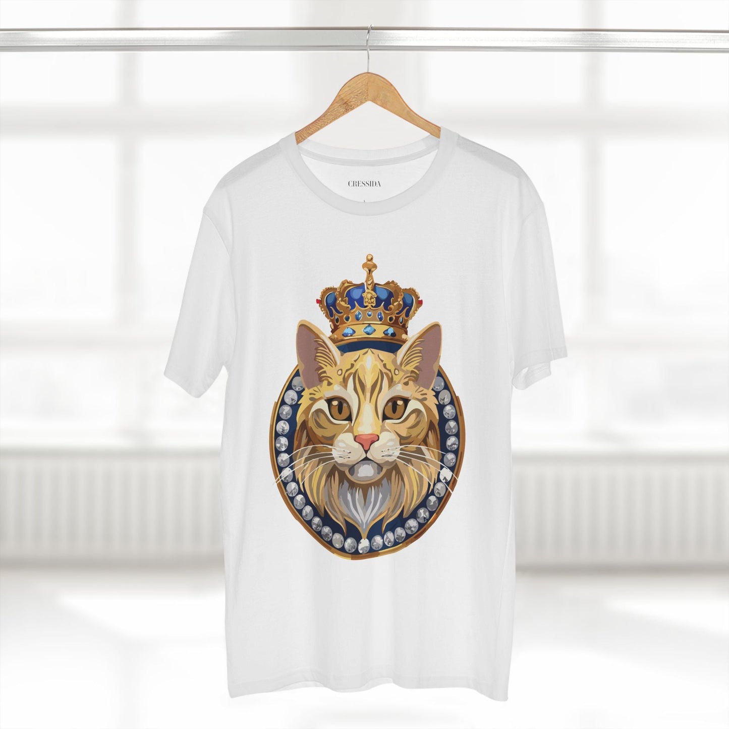 Cat Graphic Unisex 100 Cotton Tee With Unique Animal Golden Medallion Art Design 13