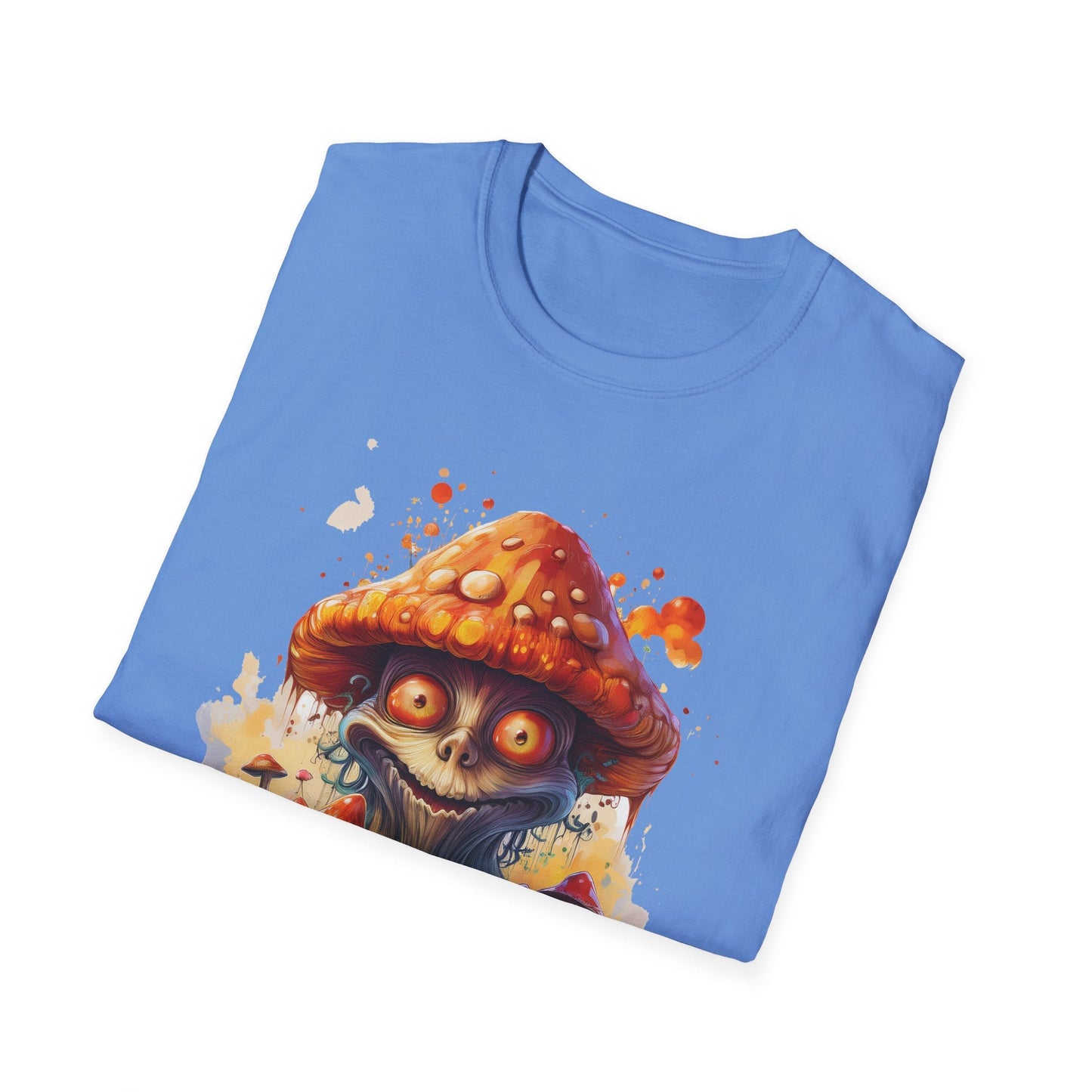 Funny Mashroom Tee Shirt Unisex Softstyle Cotton Art Design with Fungus Graphic Artwork Theme