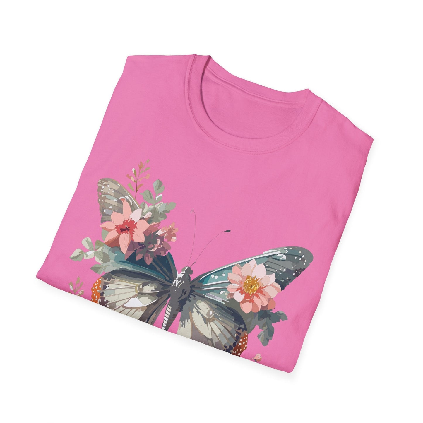 Butterfly Shirt Unisex Softstyle T Shirt Gildan 64000 Lightweight Ring Spun Cotton Monarch Design