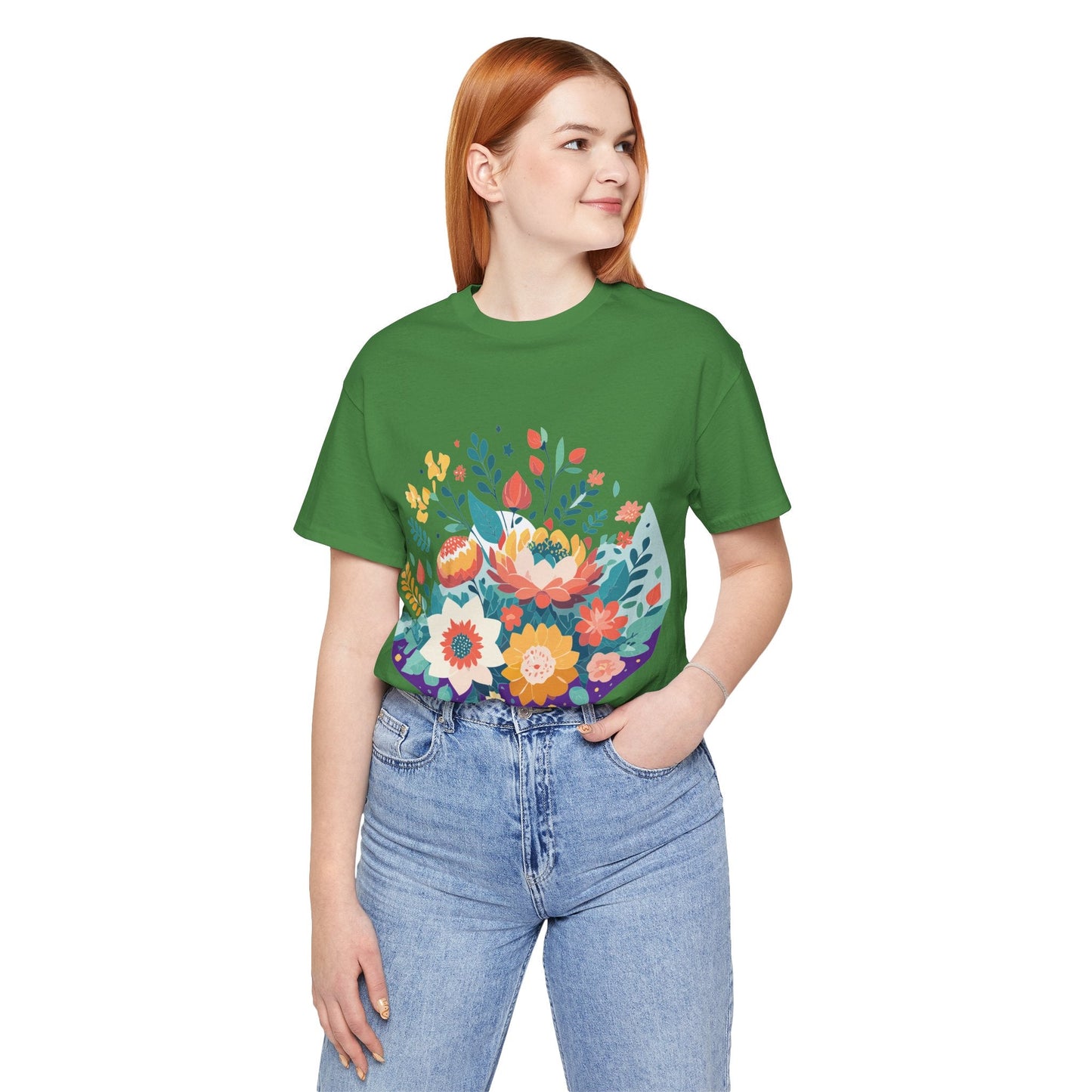 Flowers Shirt Floral Shirt Unisex Jersey Short Sleeve Tee Breathable Fabric Free Shipping