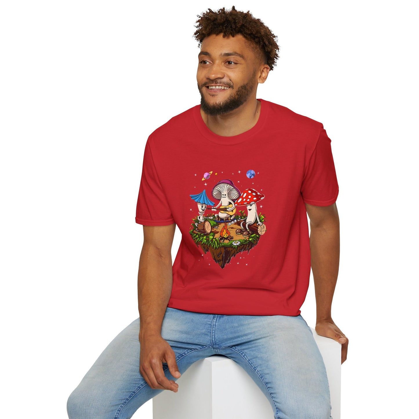 Funny Mashroom Graphic Unisex Softstyle Cotton With Cartoon Illustration Design 25