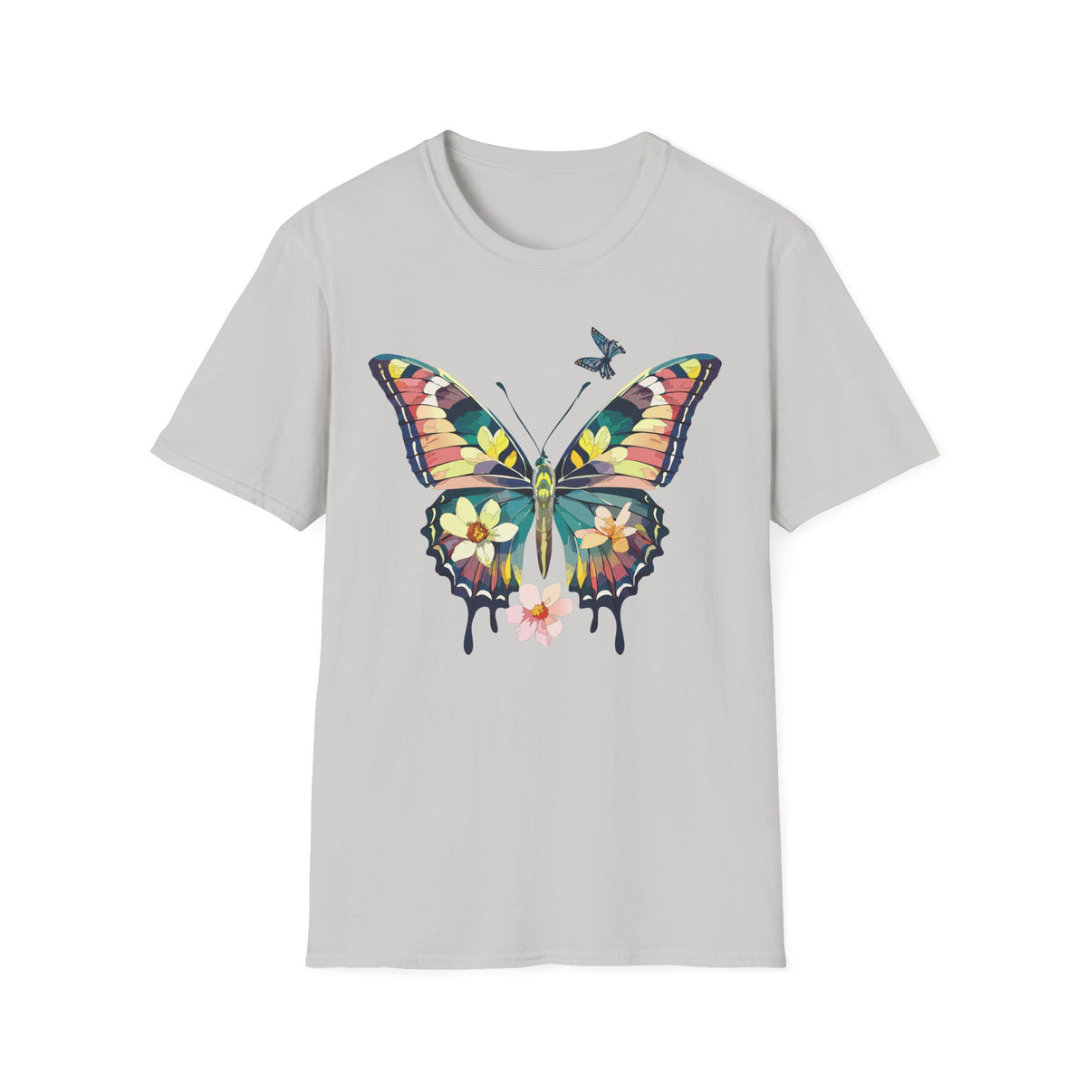 Butterfly Watercolor T-Shirt — Floral Drip Wings Graphic Tee Unisex 100 Cotton Gildan T-Shirt