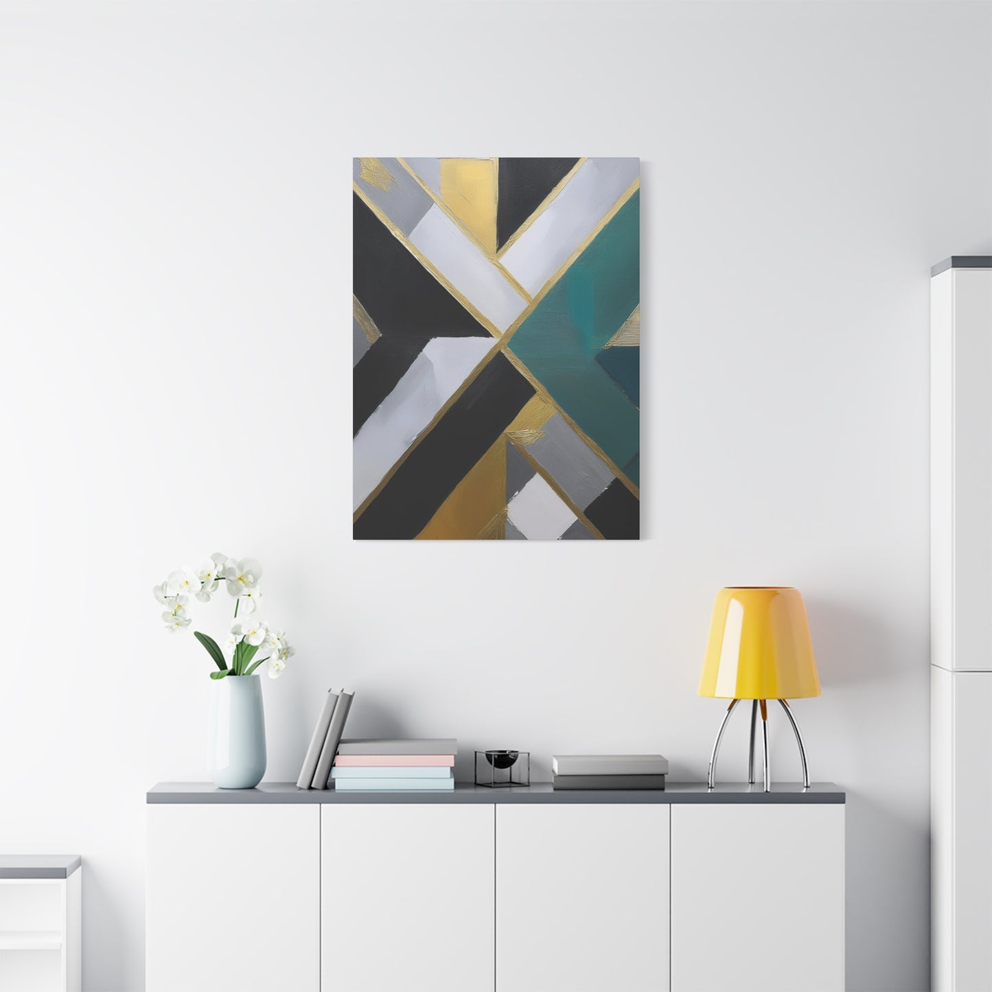 Abstract Geometric Painting Print Canvas 20x24,20x30,24x30 24x32,24x36,30x40 32x48,36x48,40x60 Pine-Wood Inner Frame ABS-76