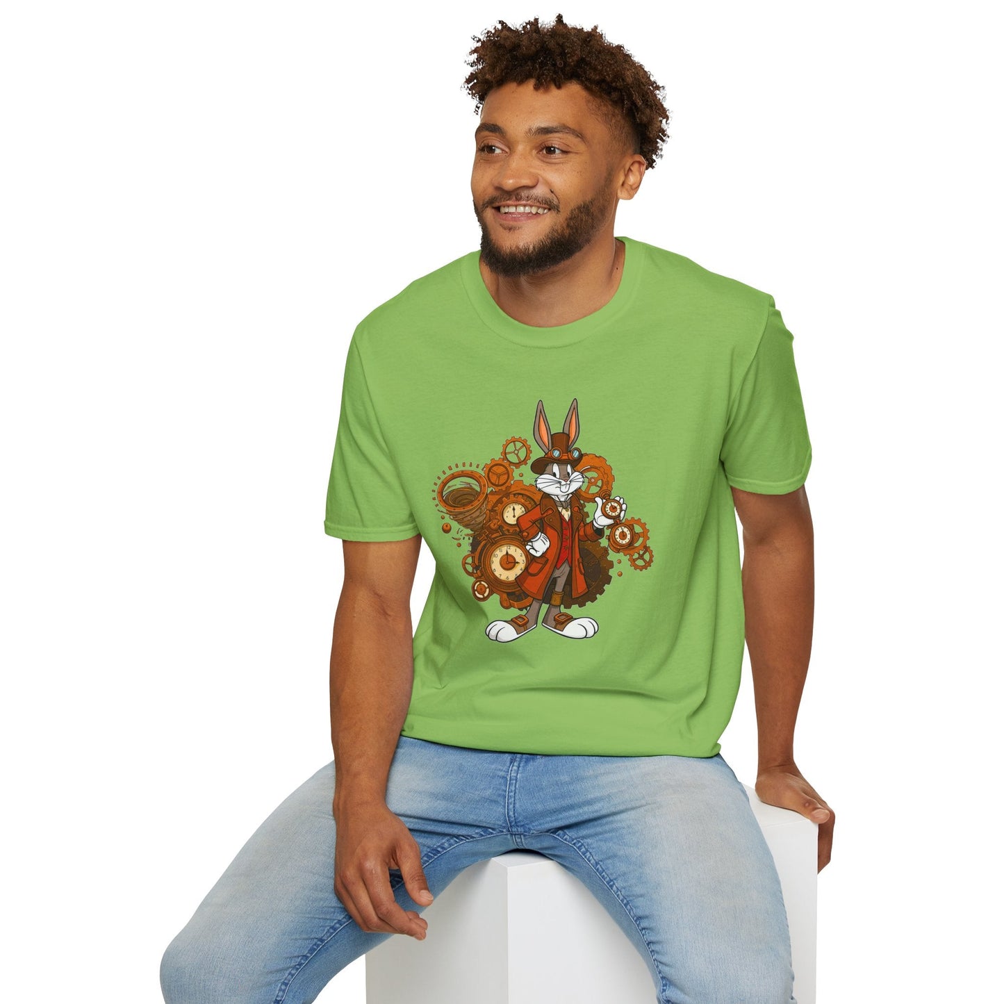 Cartoon Bunny Graphic Unisex Cotton Animal Animation Artwork Design Tee 40
