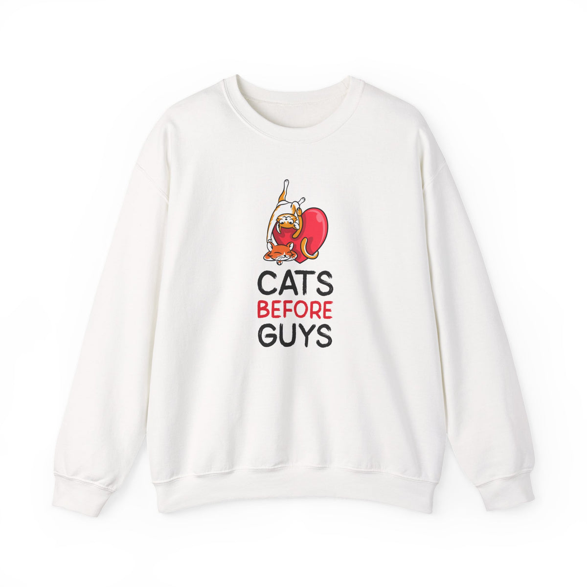 Cat Graphic Valentine's Day Sweatshirt Unisex 50/50 Cotton-Poly Animal Sweatshirt w04