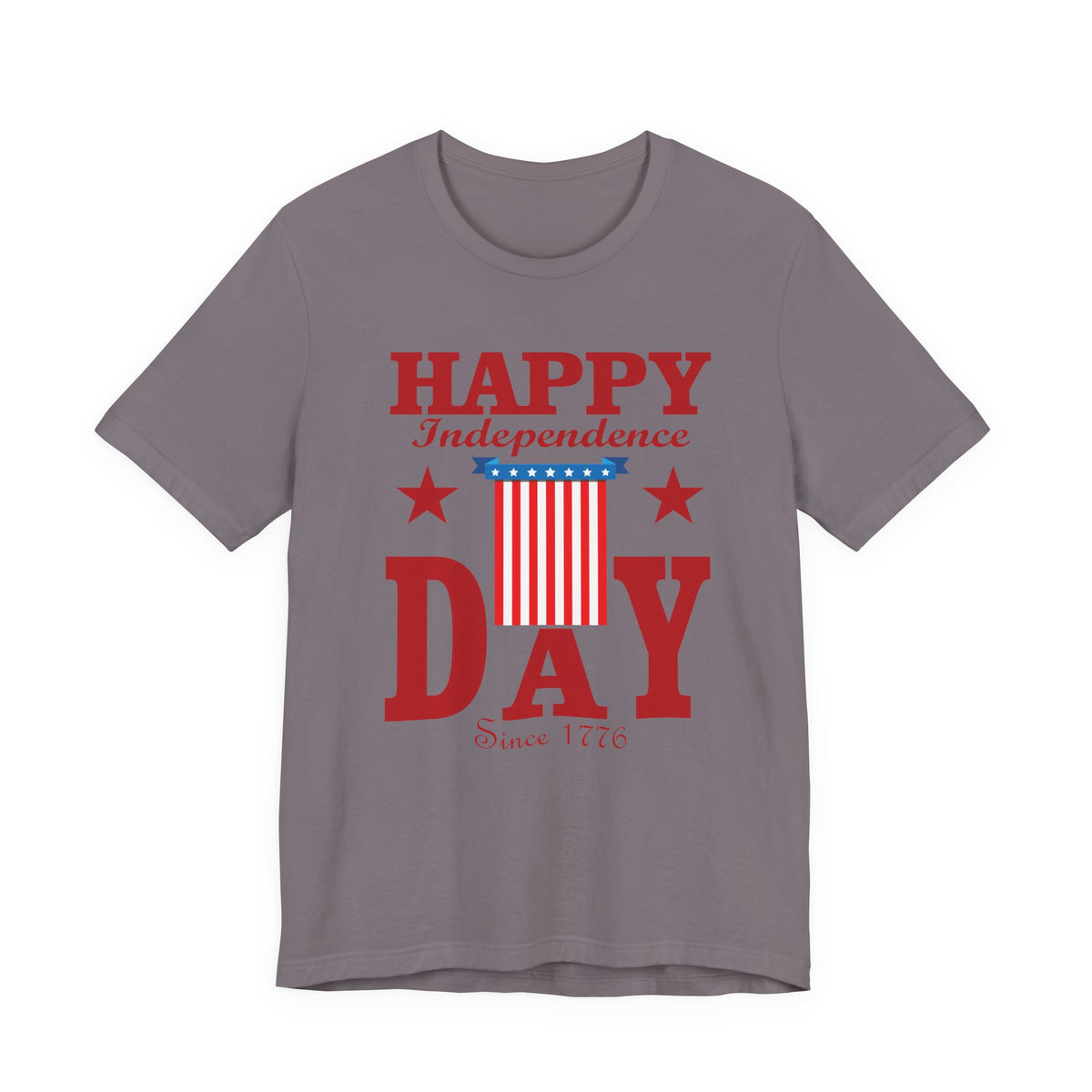 Happy Independence Day Tee Patriotic Stars Stripes July 4th Unisex Cotton Shirt 018