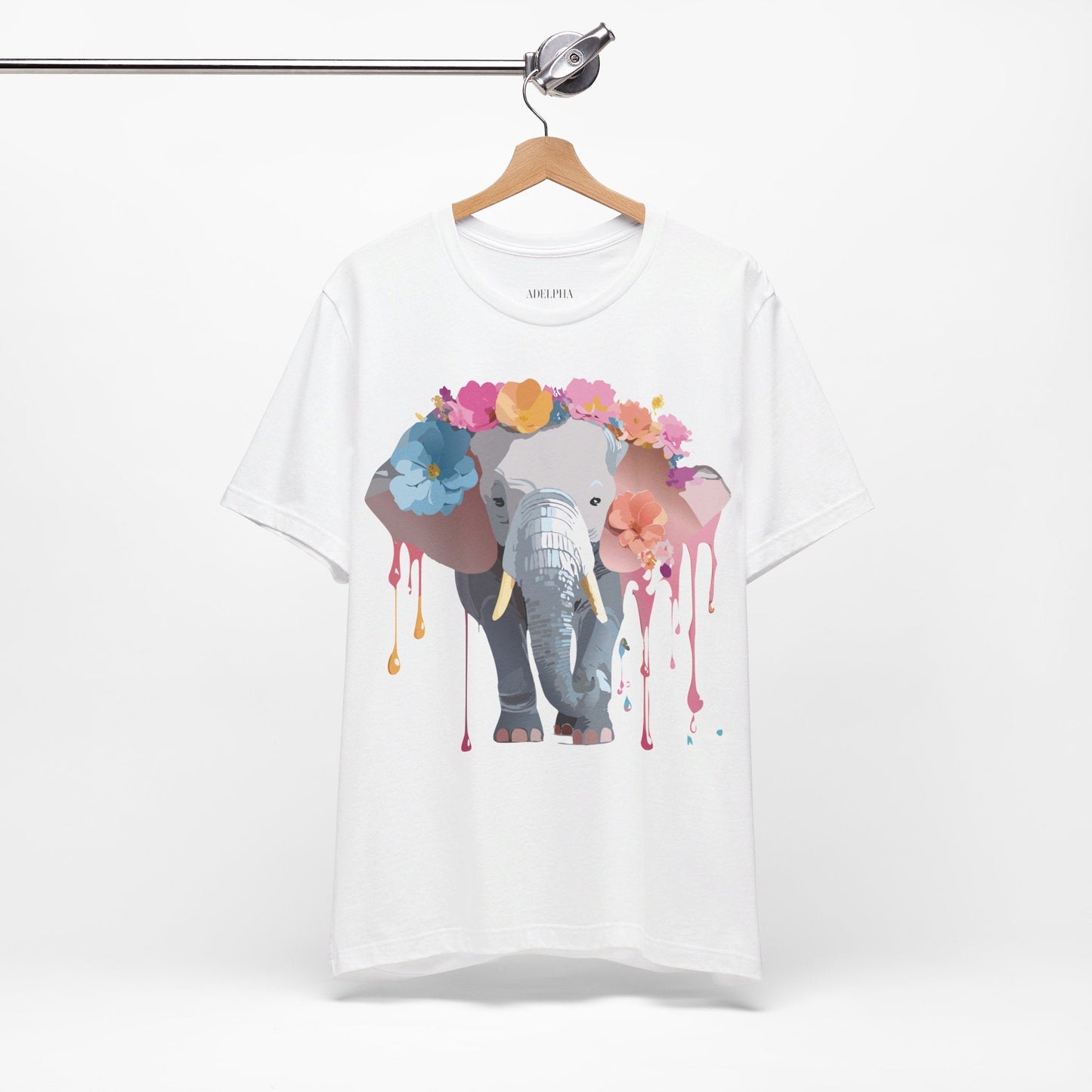Adelpha Elephant Graphic Tee Unisex Short Sleeve Jersey Shirt With Vintage Artwork