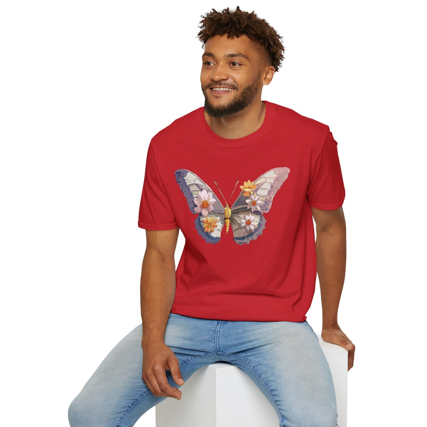 Butterfly Shirt Unisex Short Sleeve Tee Monarch Butterfly Design Gildan Softstyle 64000