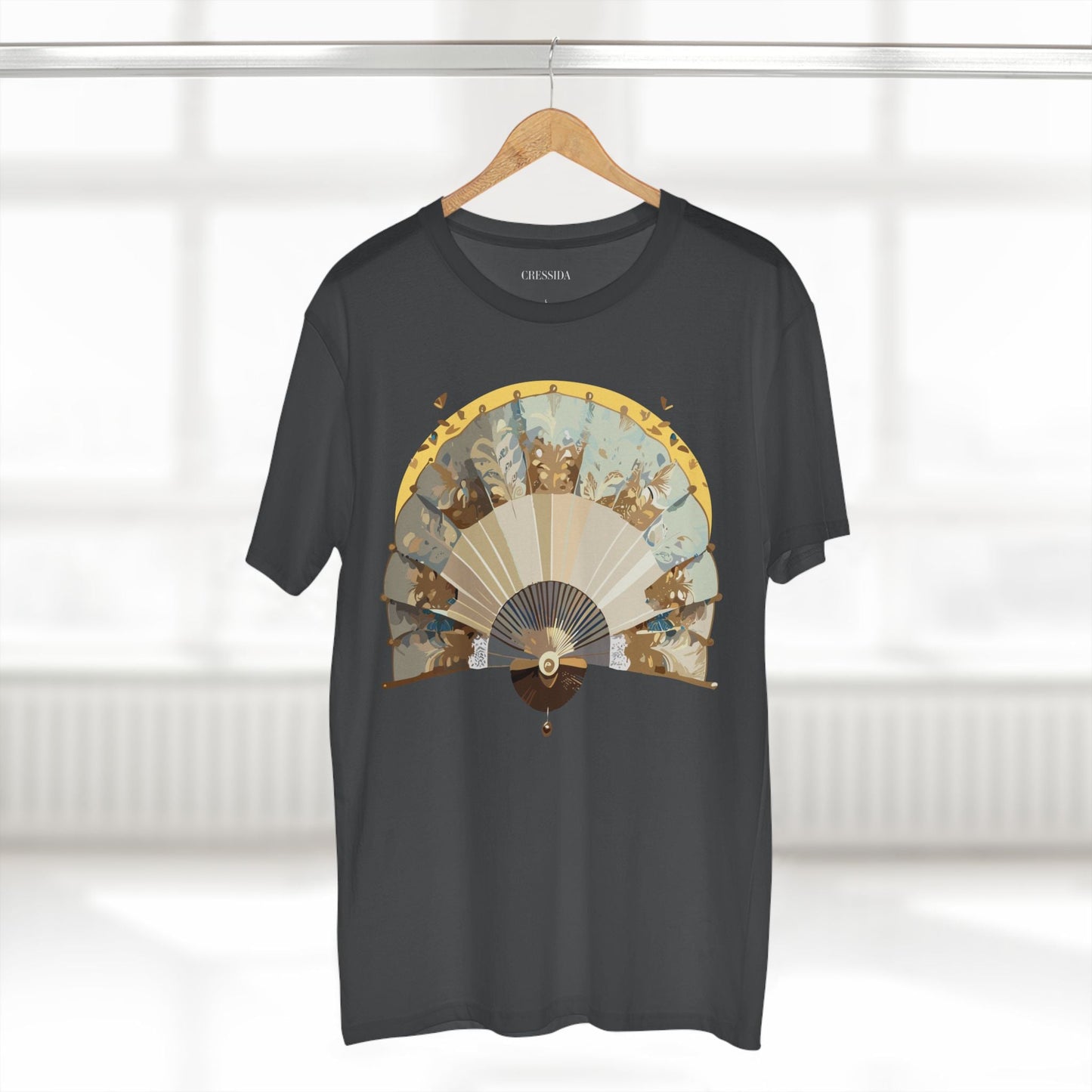 Antique Fan Graphic Design T-Shirt Unisex 100 Cotton Floral Carnival Artwork Tee 26