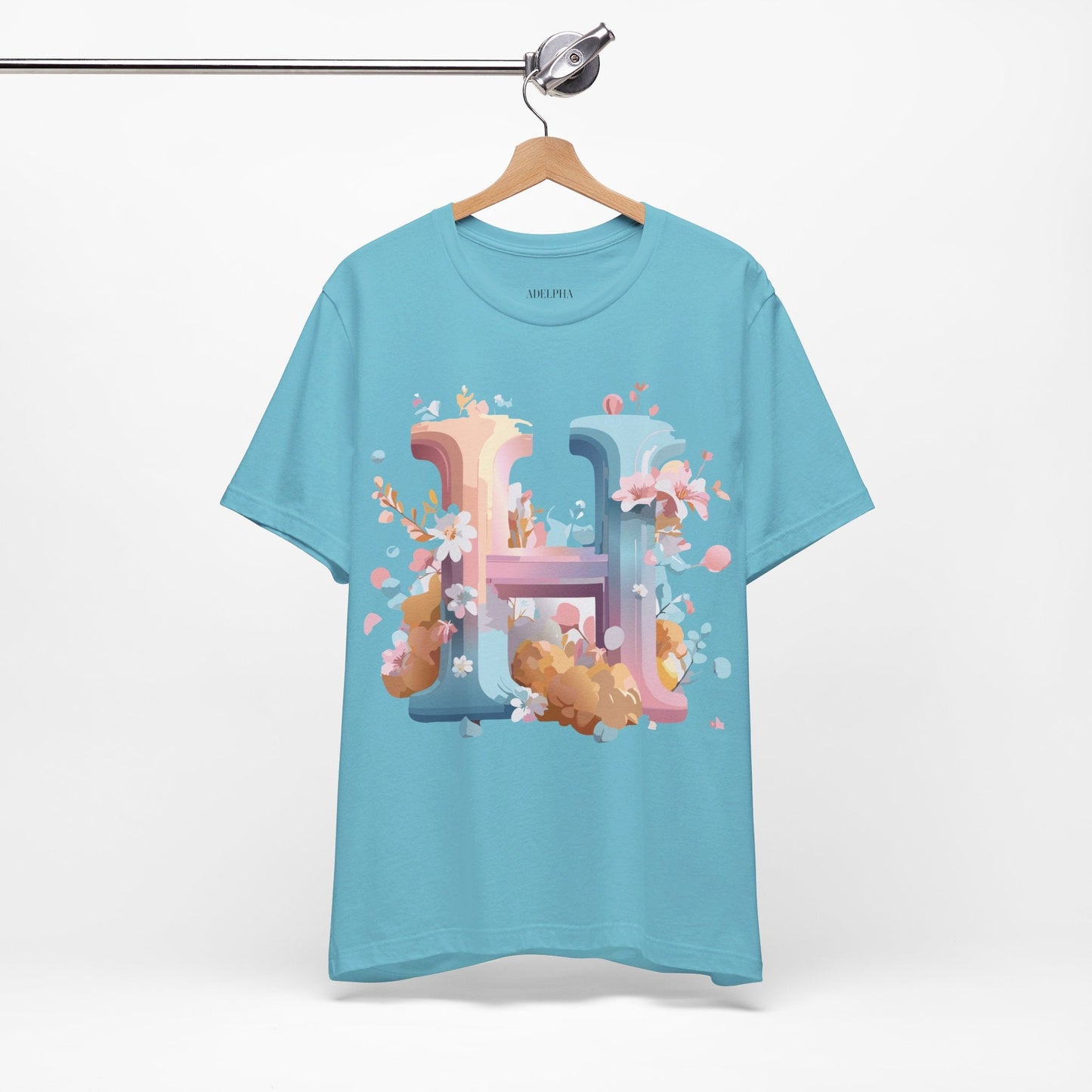 Letter H Graphic T Shirt Unisex Jersey Short Sleeve Tee By Adelpha Vintage Artwork