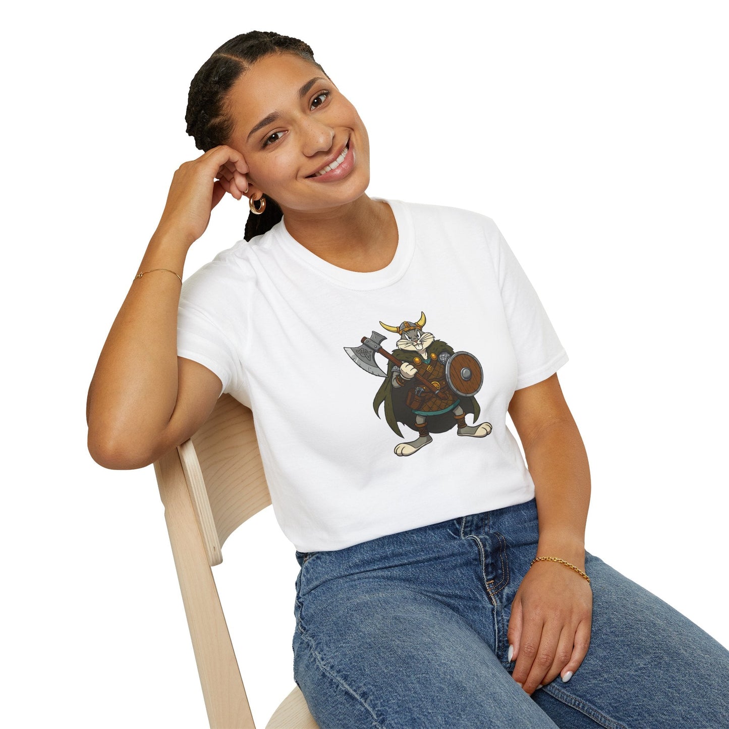 Bugs Bunny T Shirt Cartoon Design Unisex Graphic Tee Gildan Softstyle 64000 Animation Artwork