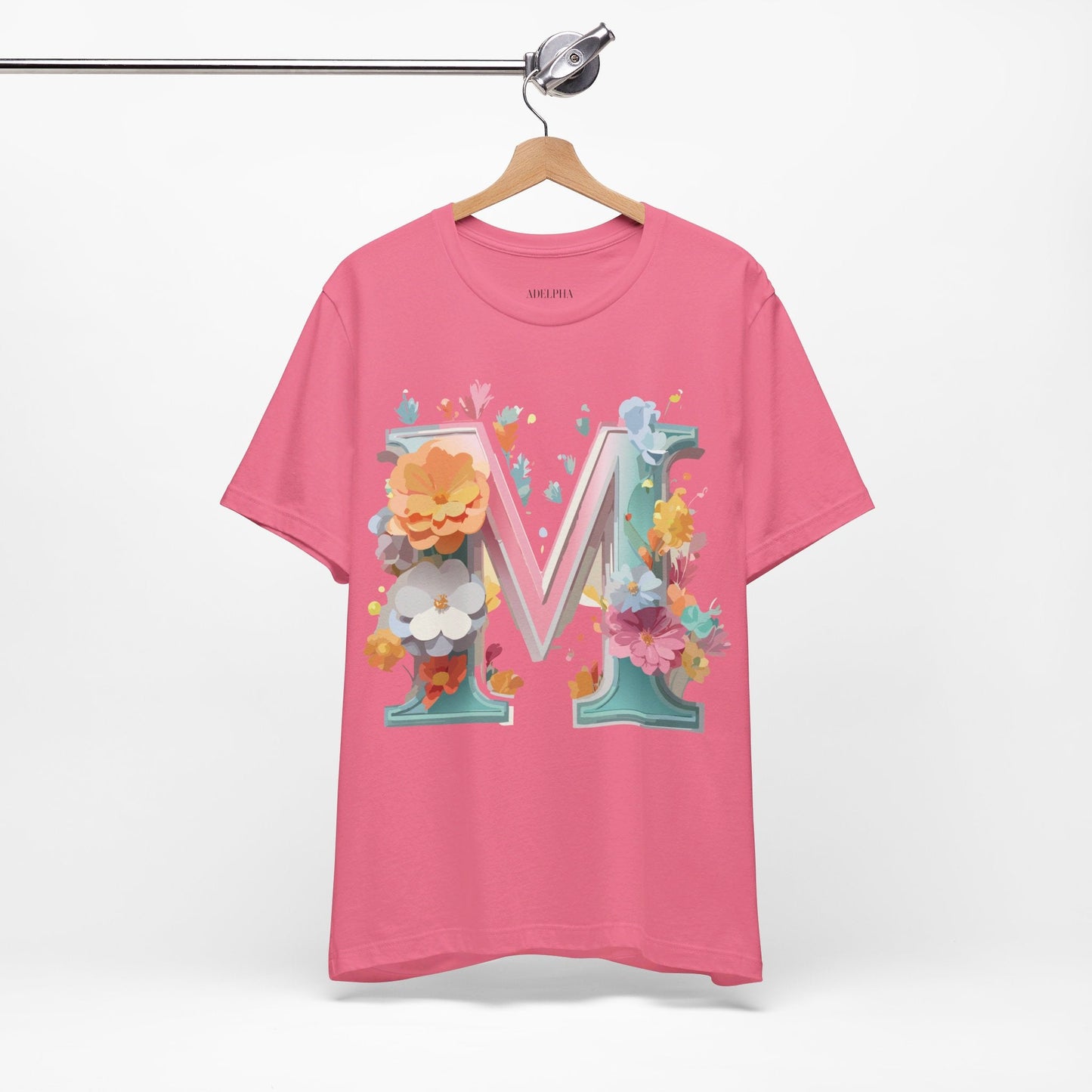 Letter M Graphic Tee Unisex Short Sleeve Shirt By Adelpha Vintage Artwork Design