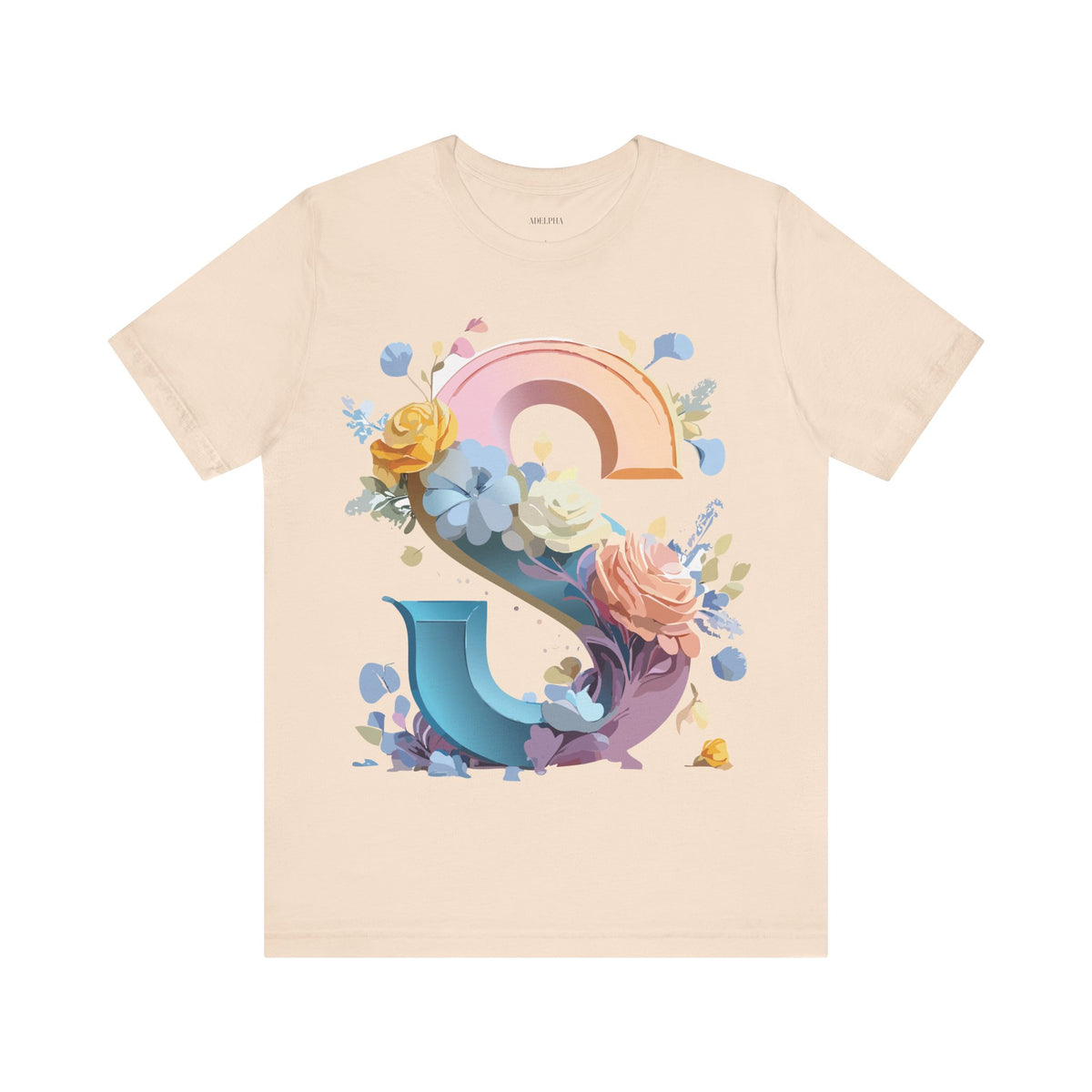 Letter S Graphic Unisex Cotton Bella+Canvas Tee with Art Letter Design