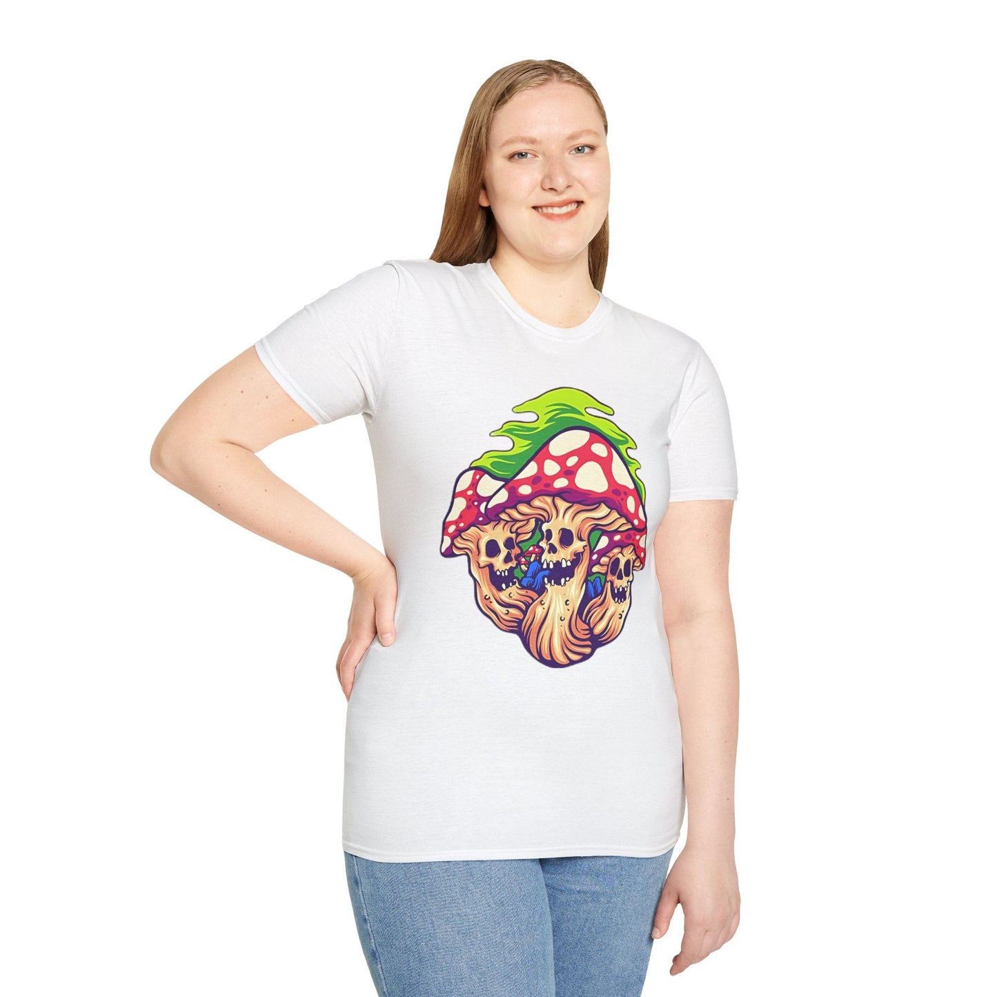 Mashroom Tee Shirt Unisex Softstyle Gildan 64000 Cotton With Funny Mashroom Design