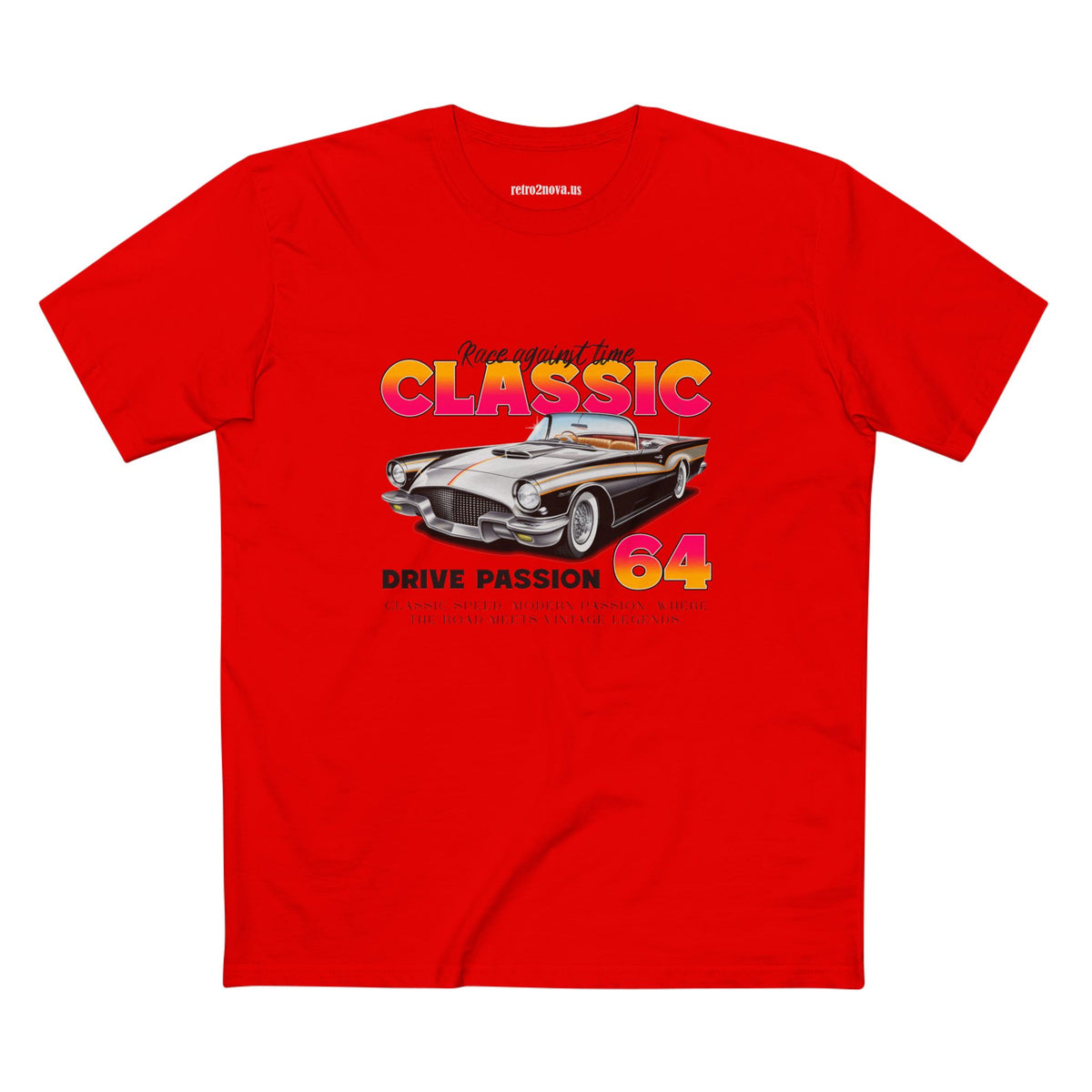 Retro Car Vintage Graphic Tee Staple Unisex 100 Cotton Tee Shirt - RC-16